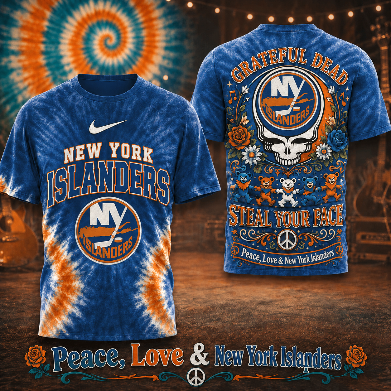 Premium NHL NYI Peace Love Greateful T-shirt V6 NMD CTKT