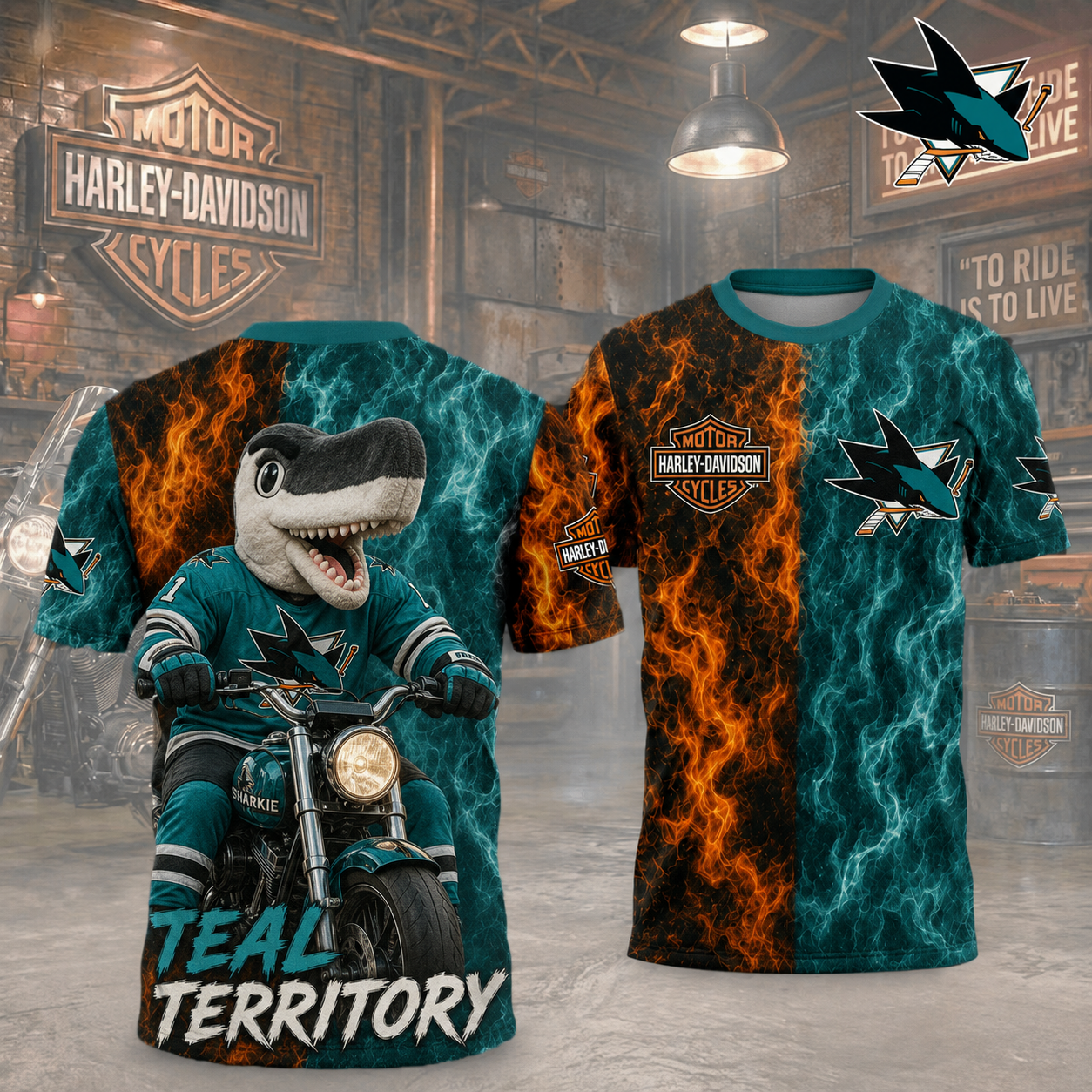 Premium NHL SJS Harley Davidson Pride T-shirt V8 NMD CTKT