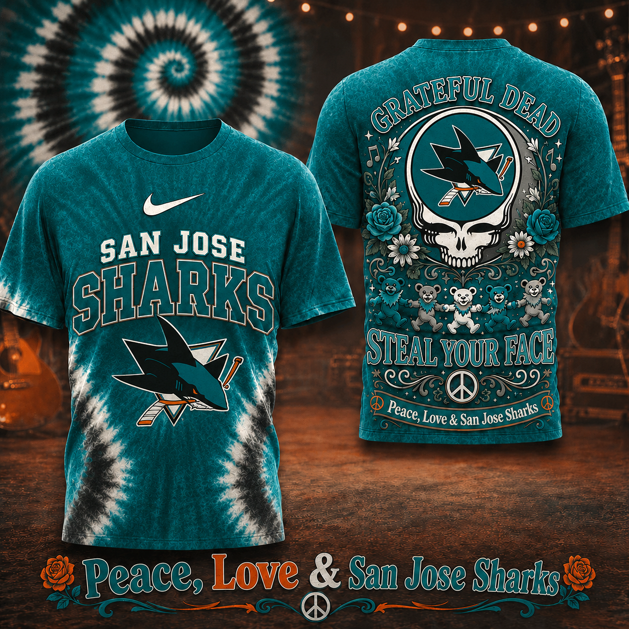 Premium NHL SJS Peace Love Greateful T-shirt V6 NMD CTKT