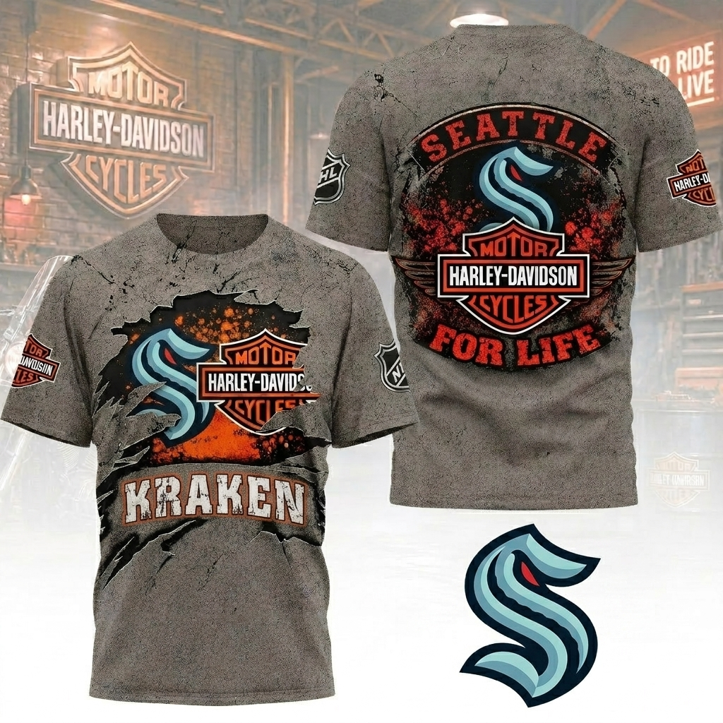 Premium NHL SK x Harley Davidson For Life T-shirt V5 NMD CTKT