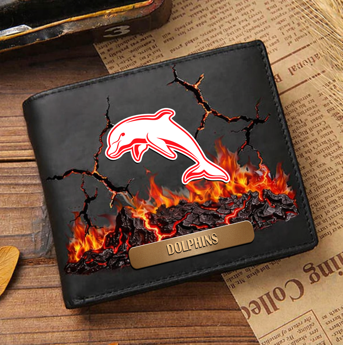 Premium NRL x DOL 3D Ember Embossed Lucky Wallet NDT VHM