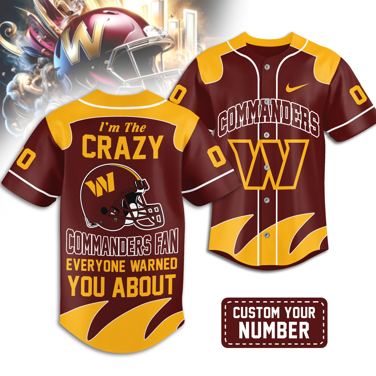 Premium WAS x NFL Crazy Football Fan Personalized Jersey DATND TANTD