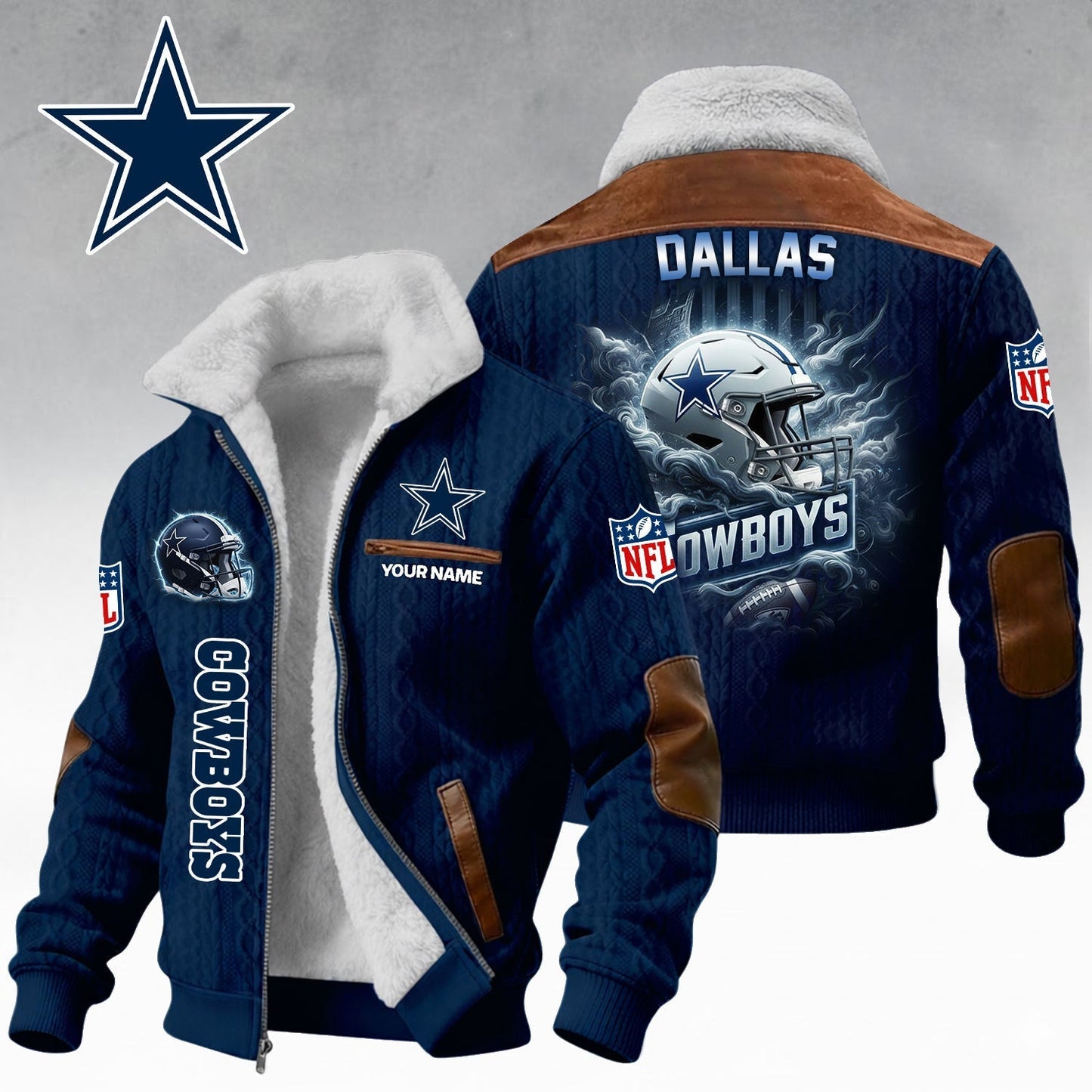 Premium NFL x DAL Winter Fleece Jacket New year NDT NHM 090126