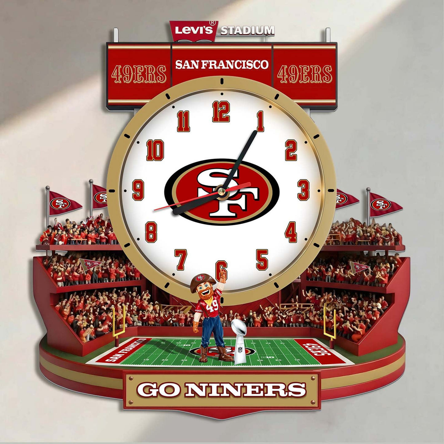SF49 x NFL Stadium Decorative 3D Visual Effect Acrylic Wall Clock DDT CTND