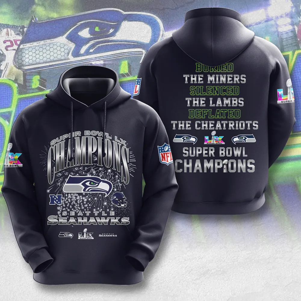 SS x NFL Super Bowl LX Champions V40 3D Shirt DDT NTL
