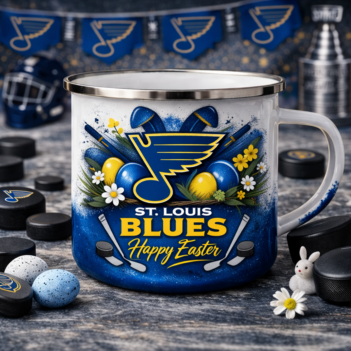 STL X NHL Easter-themed enamel mug 0703 NAK NHT