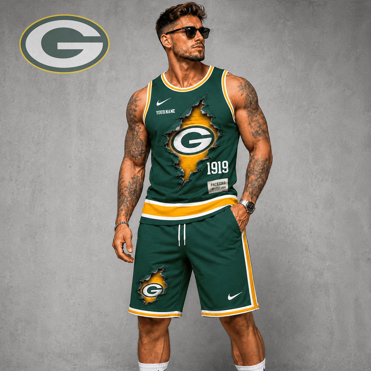Signature Luxury NFL X GB Game Day Football Fan Tank Top Bespoke Sovereign Shirt 110626