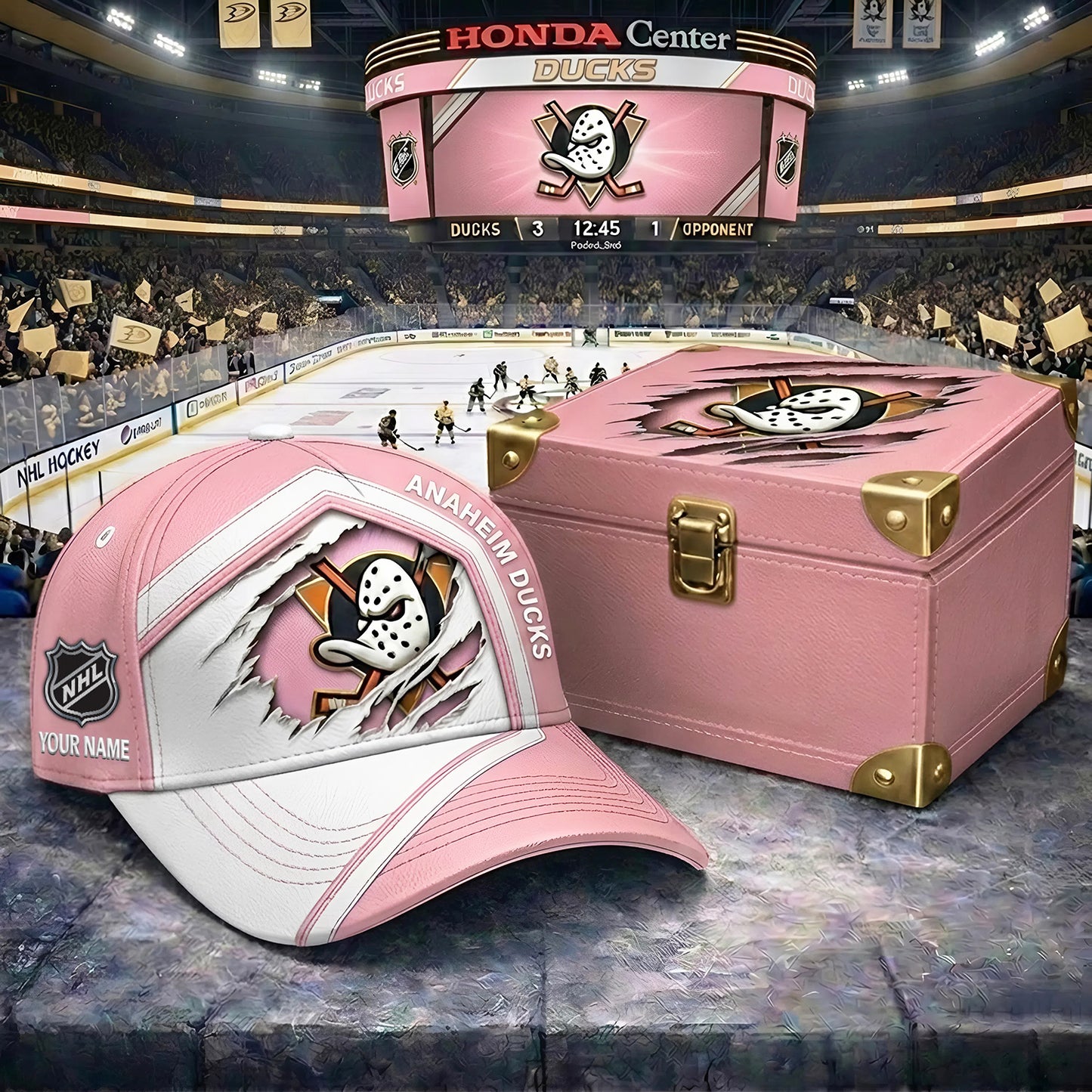 Signature Series NHL x AD BESPOKE PASTEL PINK CRACK CUSTOM NAME HAT V03 NDT NHM 280426