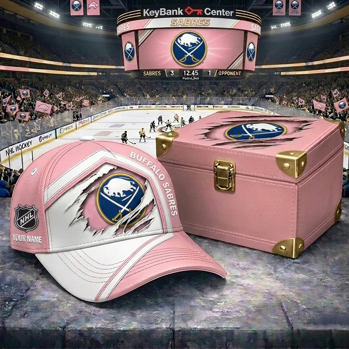 Signature Series NHL x BS BESPOKE PASTEL PINK CRACK CUSTOM NAME HAT V03 NDT NHM 280426
