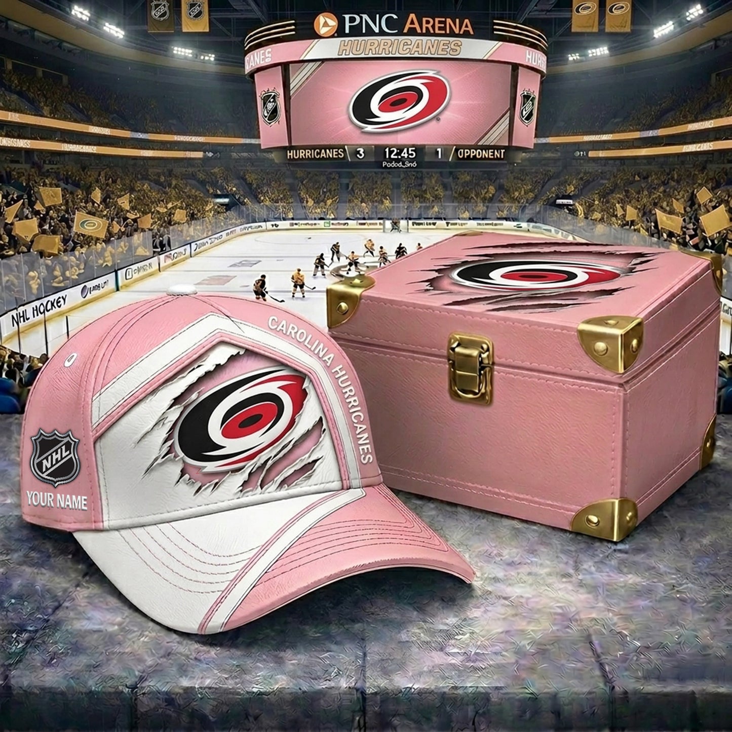 Signature Series NHL x CH BESPOKE PASTEL PINK CRACK CUSTOM NAME HAT V03 NDT NHM 280426