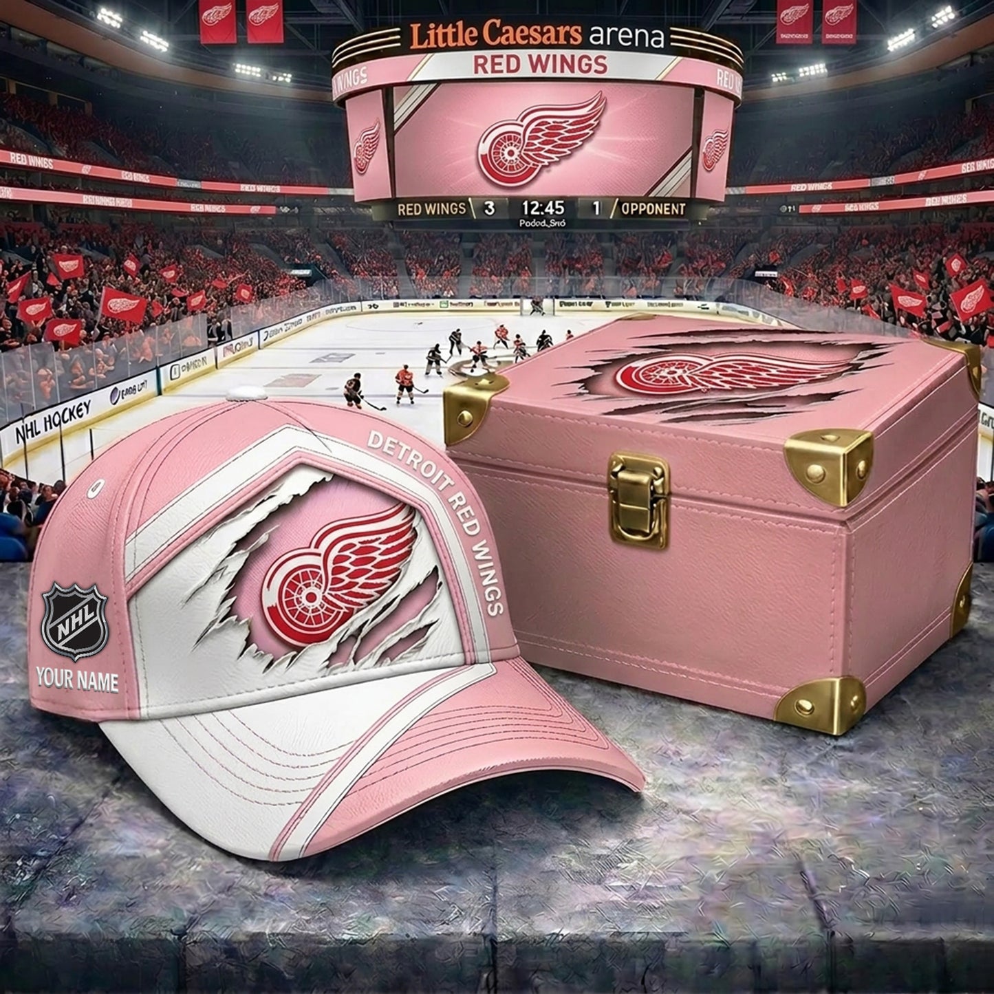 Signature Series NHL x DRW BESPOKE PASTEL PINK CRACK CUSTOM NAME HAT V03 NDT NHM 280426