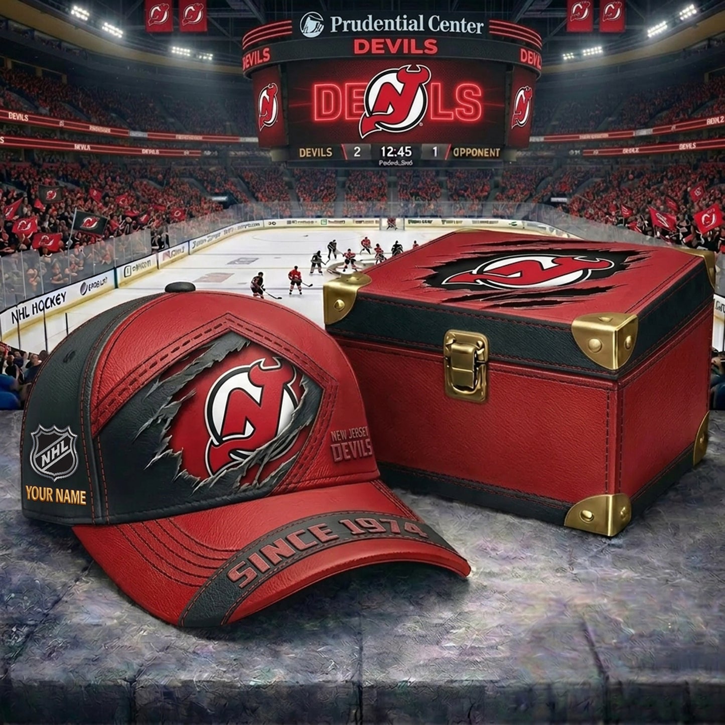 Signature Series NHL x NJD BESPOKE CRACK CUSTOM NAME HAT V1 PLUS NDT NHM 250426