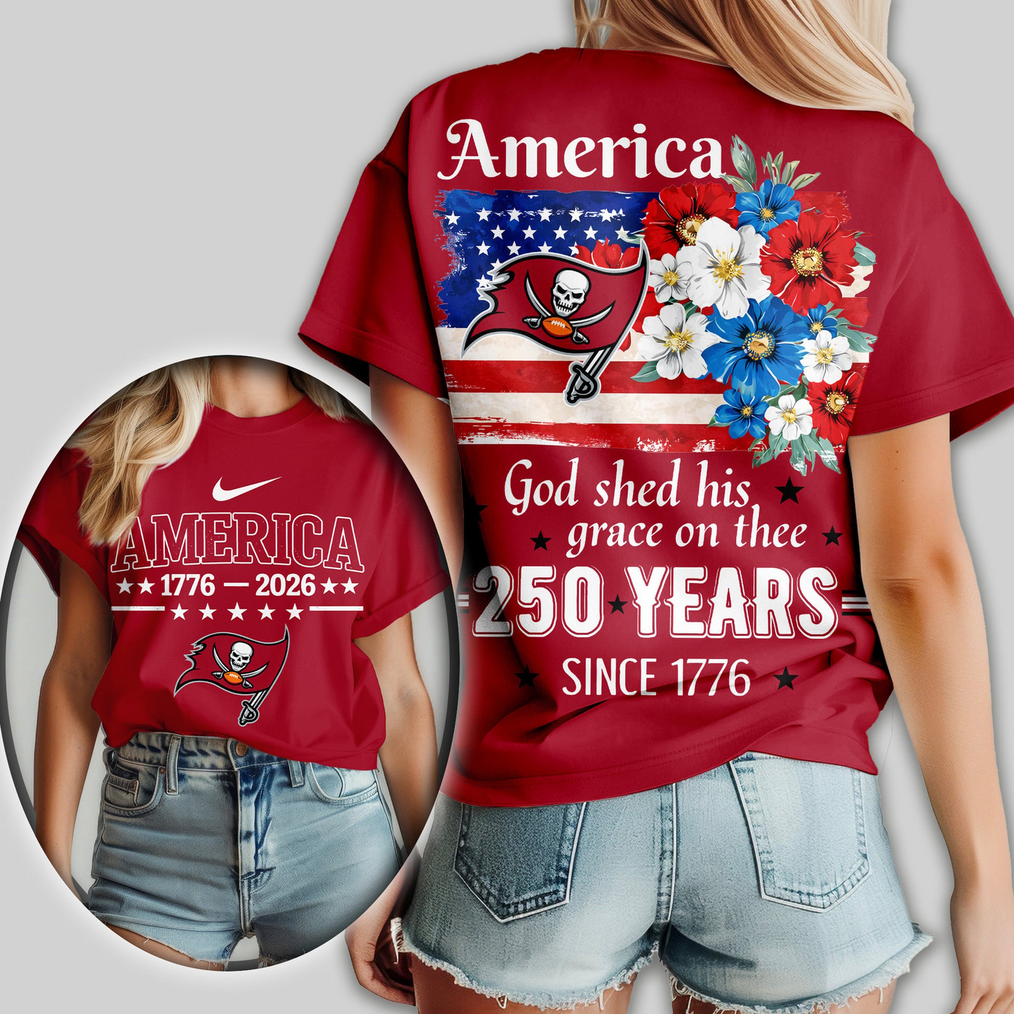 TBB Premium NFL America God Shed His Grace On Thee Women Shirt DDT NTL