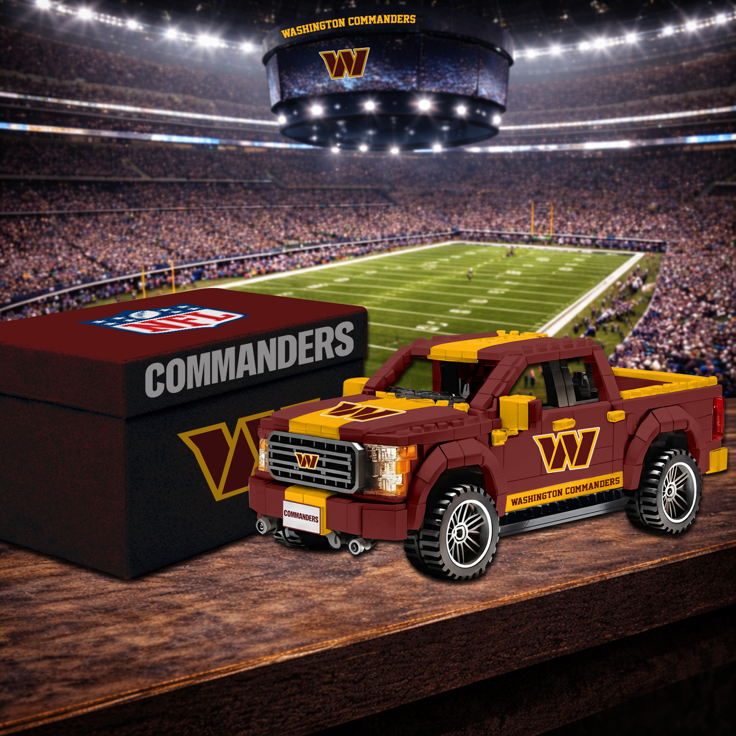 WAS X NFL Football-themed pickup truck building blocks 0703 NAK NHT