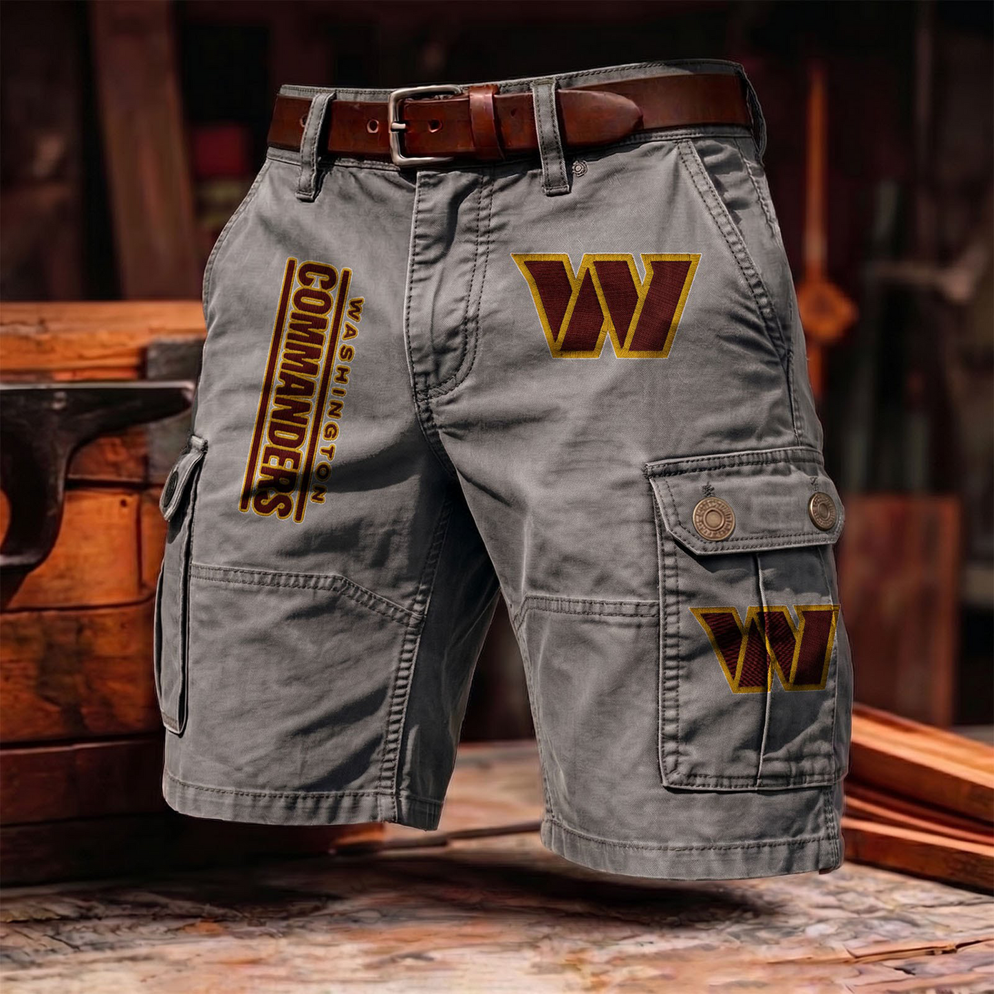 WAS x NFL Men's cotton cargo shorts 80526 LBN