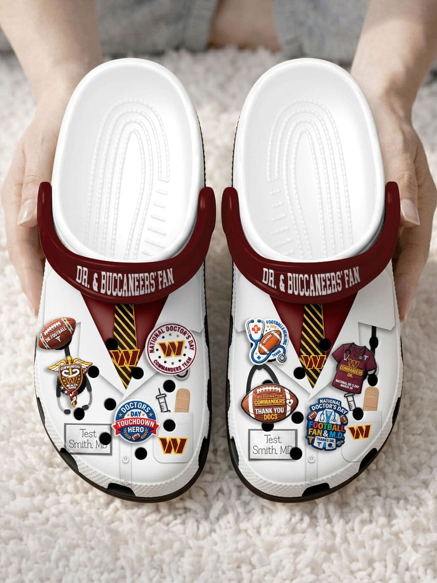 WC PREMIUM NFL NATIONAL DOCTOR'S DAY CLOGS WITH 8 CHARMS DDT CTND
