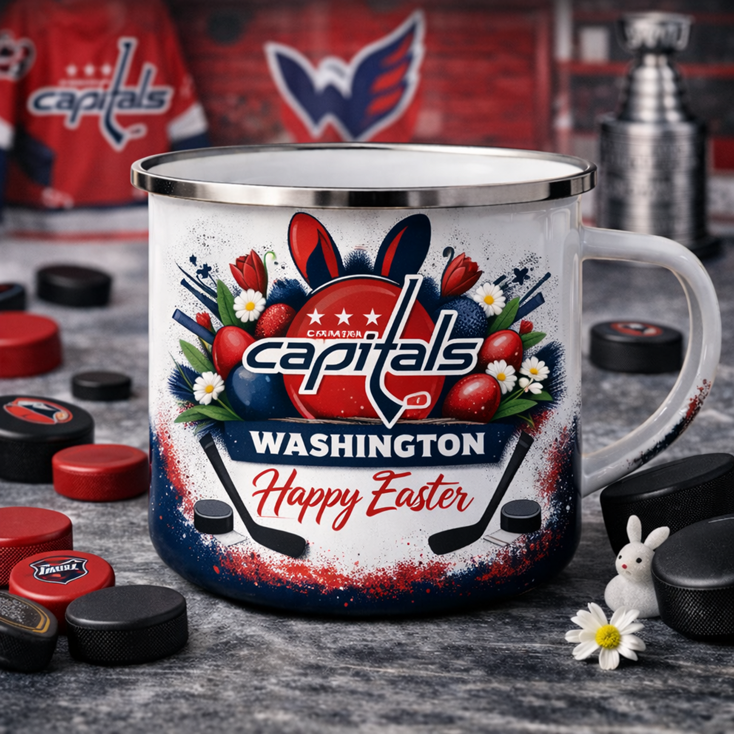 WSH X NHL Easter-themed enamel mug 0703 NAK NHT