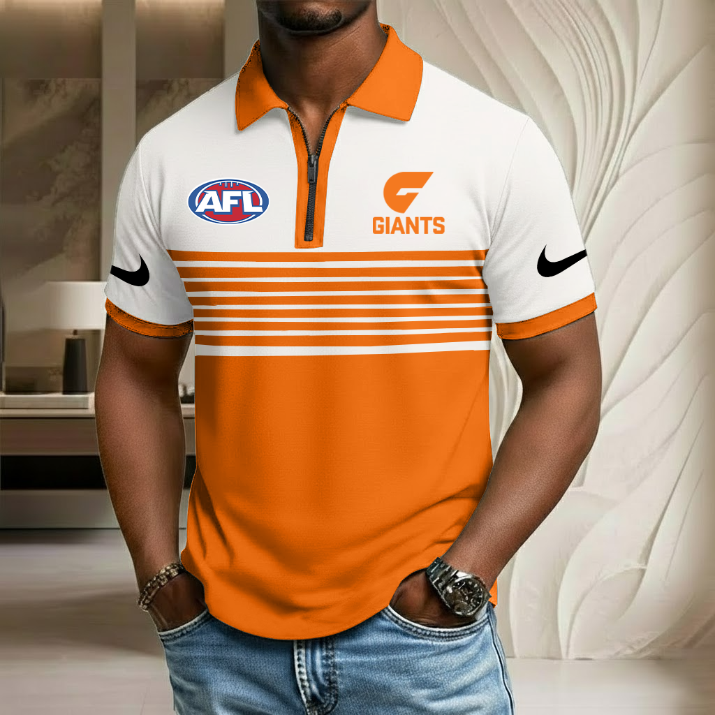 AFL x GWS Sport Zip Polo Golf Shirt HLP HLPHUONG