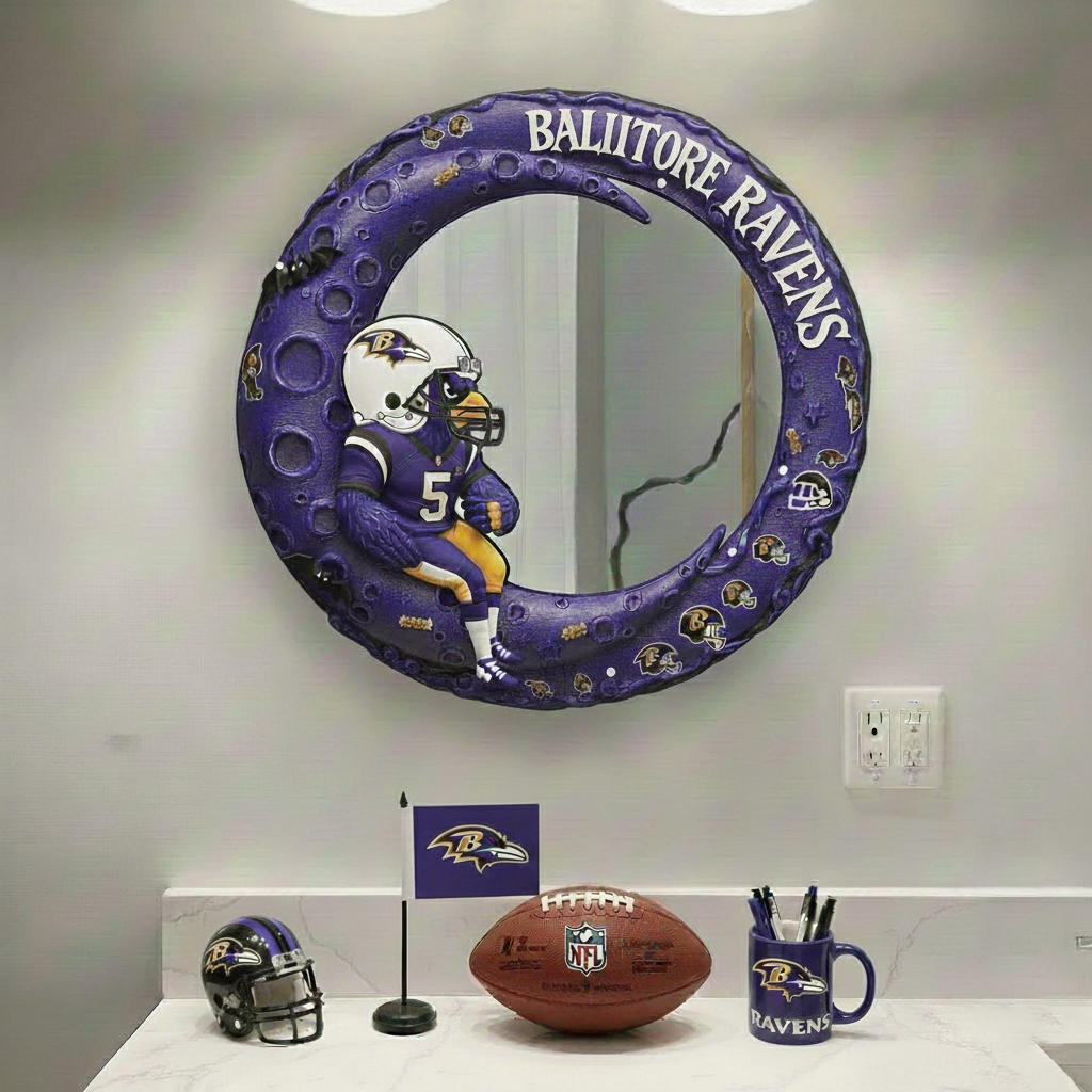BR x NFL Moonlit Custom Shaped Mirror - Personalized Gifts NAK CTKT