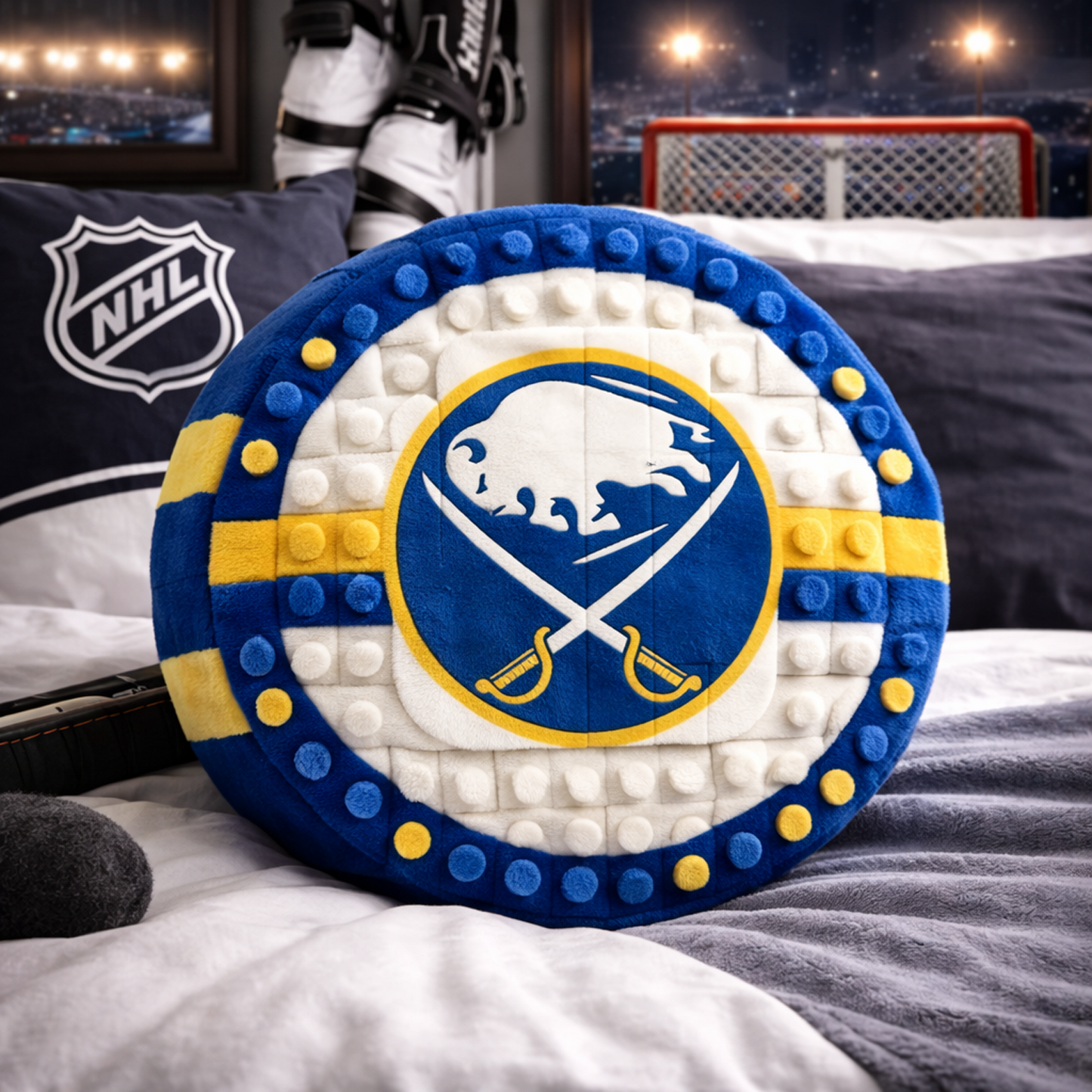 BUF x NHL Hockey Logo Plush Pillow NAK NHT