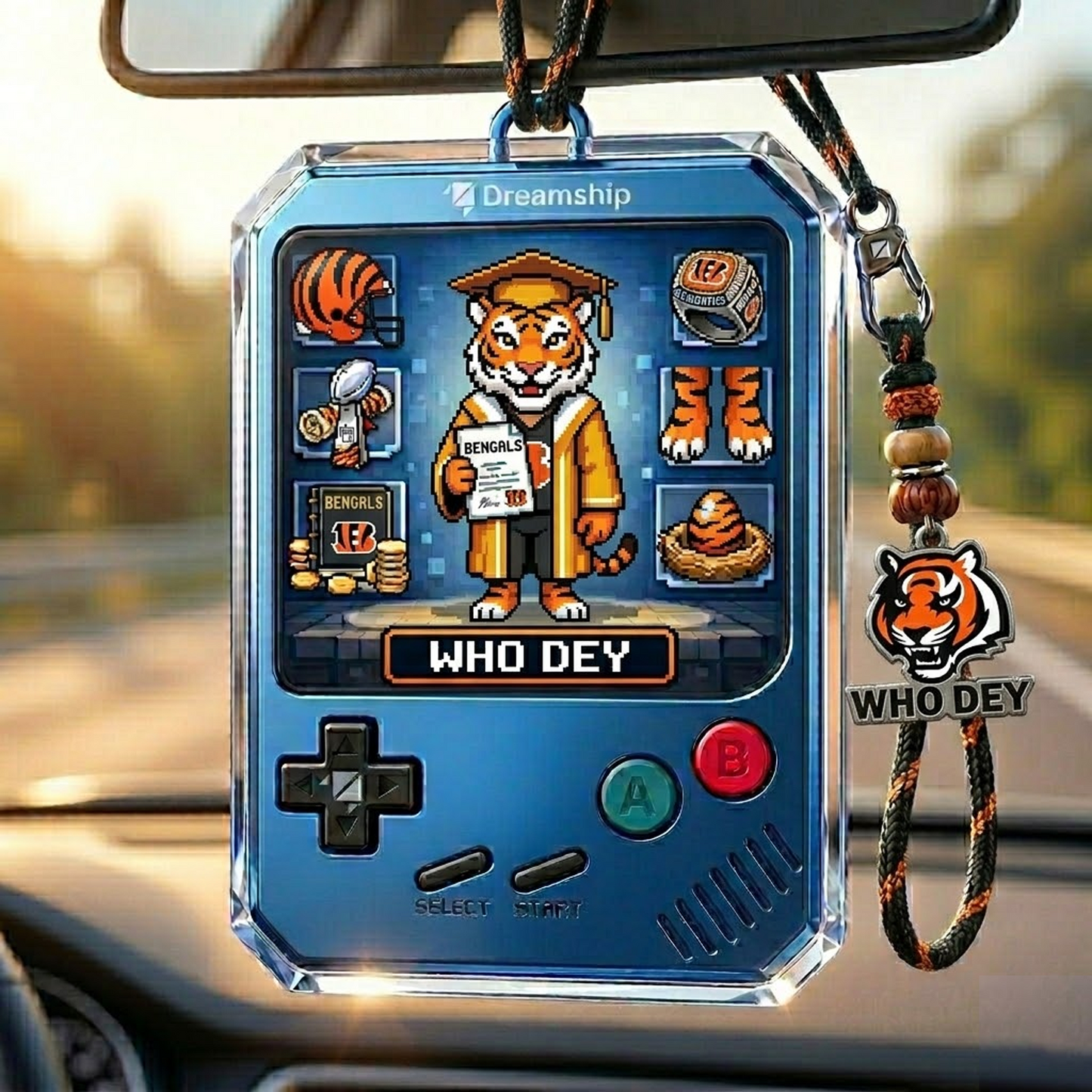CIN X Classic NFL Football Team Name Car Ornaments NAK NHT
