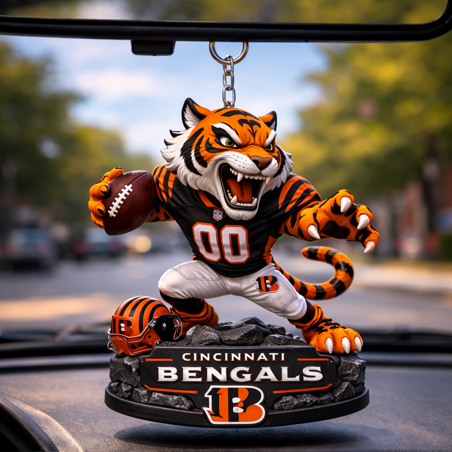 CIN X NFL Football Mascot Car Hanging Ornament NAK NHT