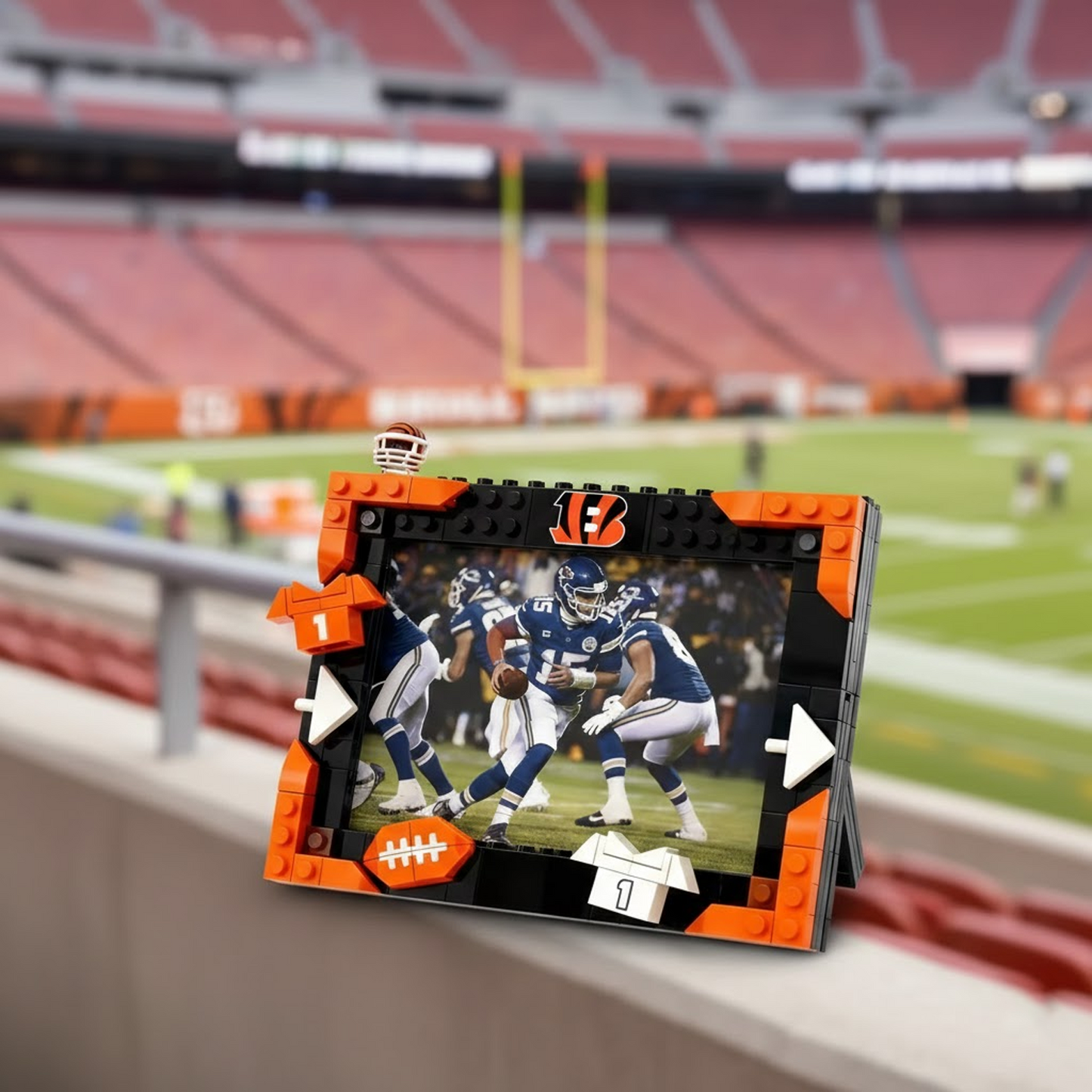 CIN X NFL Football Photo Frame Building Set Compatible Display Gift For Fans NAK NHT