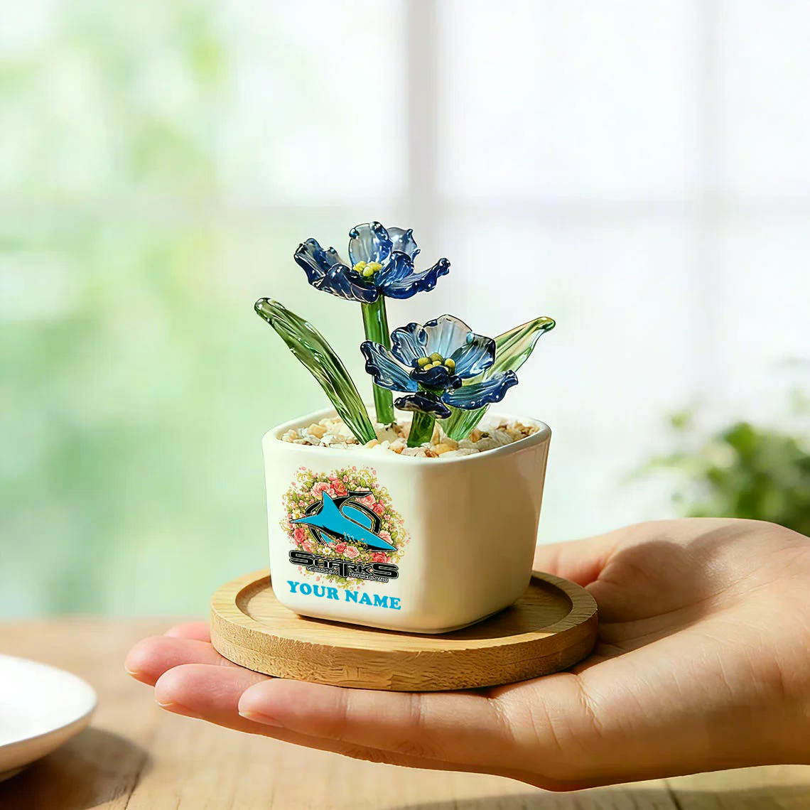 CSS _NRL Custom Birth Month Glass Flower Pot Handmade Gift For Fan - Limited Edition NAK TTT