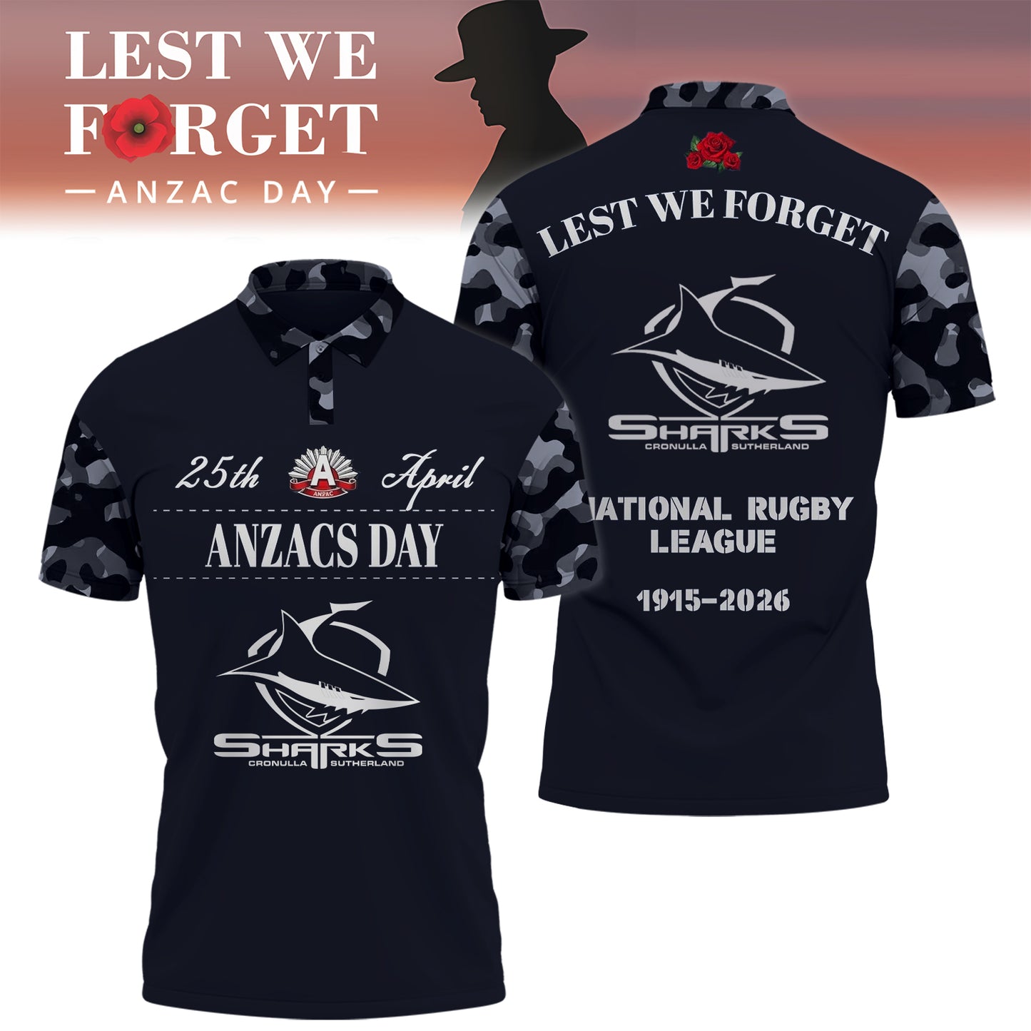 CSS x NRL 2026 Anzac Day Polo Shirt DDT TTTZ