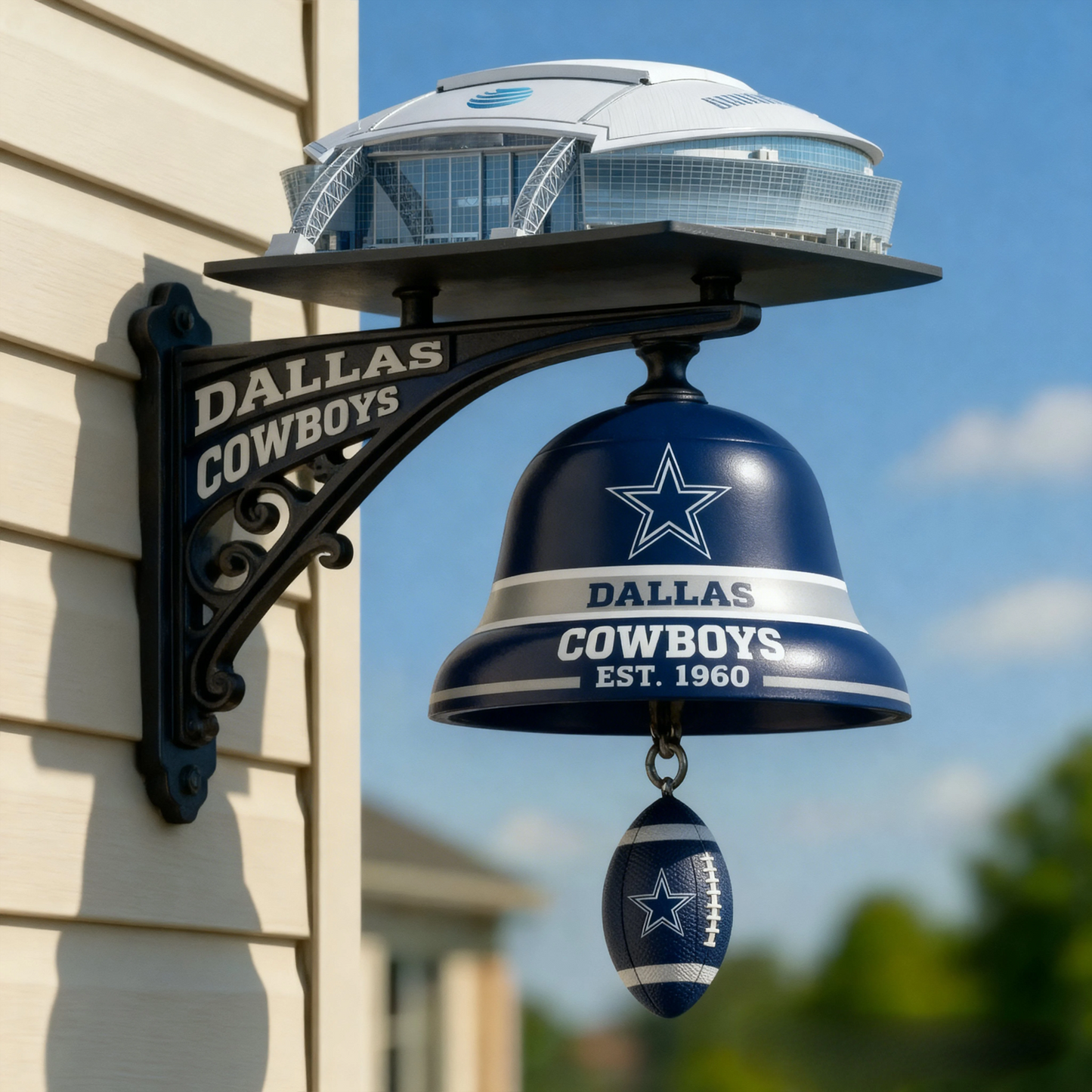 DAL X NFL Football Team Home Stadium-Themed Vintage Wall-Mounted Doorbell NAK NHT