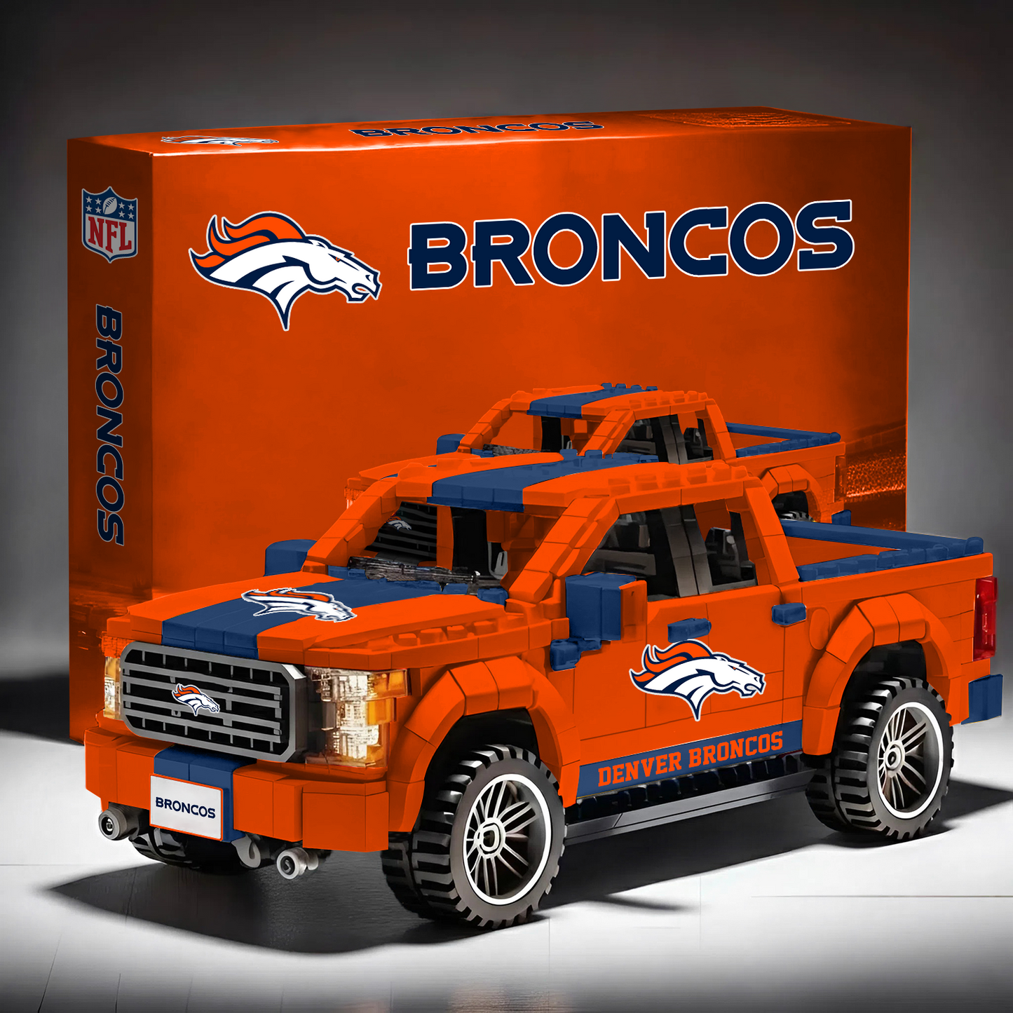 DEN X NFL 3D Racing Truck Model Building Block Set NAK NHT