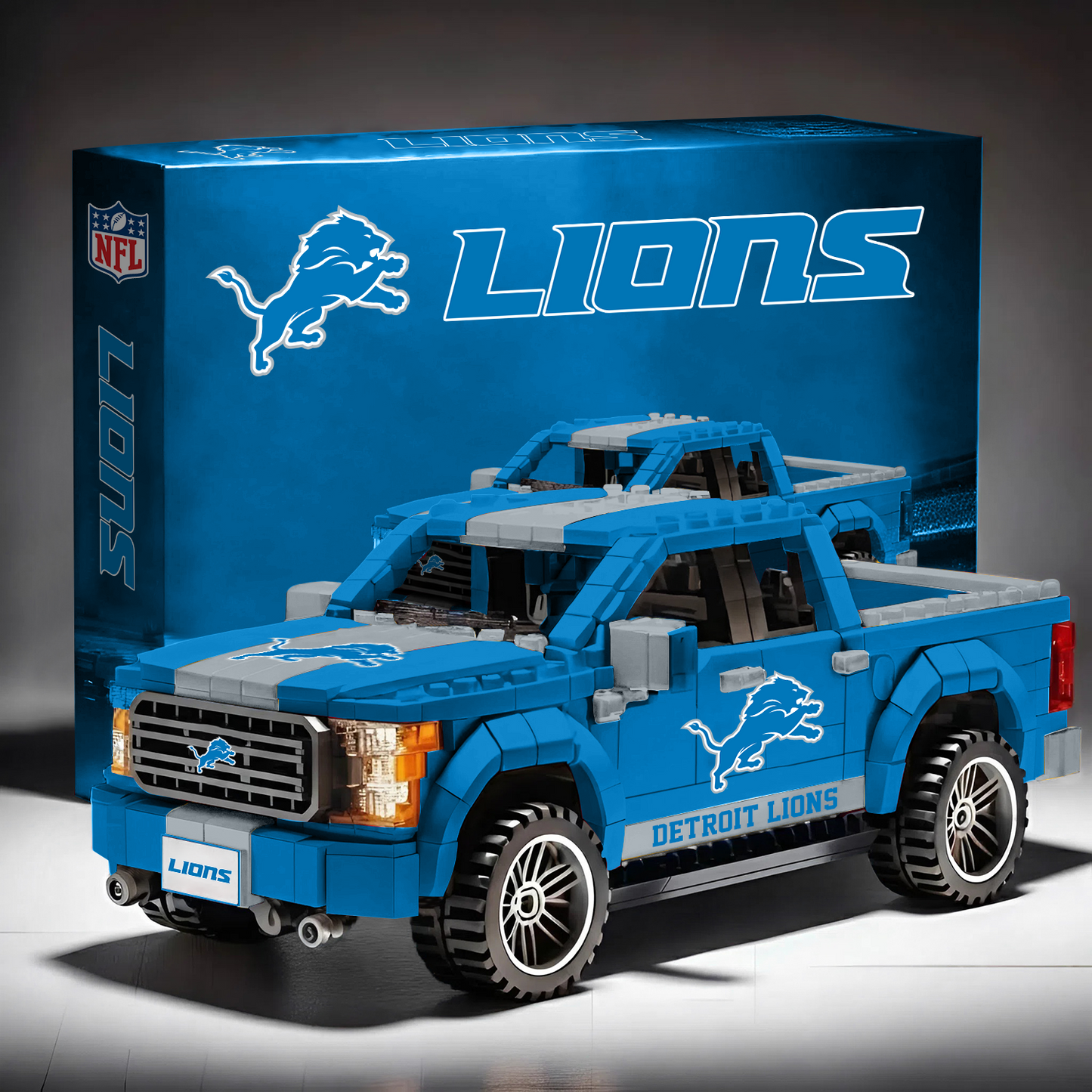 DET X NFL 3D Racing Truck Model Building Block Set NAK NHT