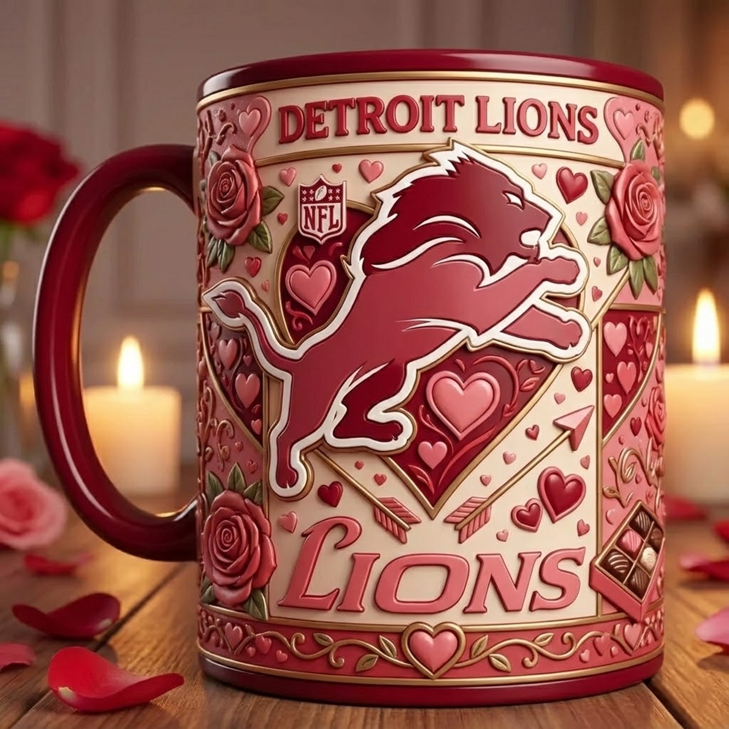 DET X NFL Love Season Mug - Valentine 2026 NAK NHT