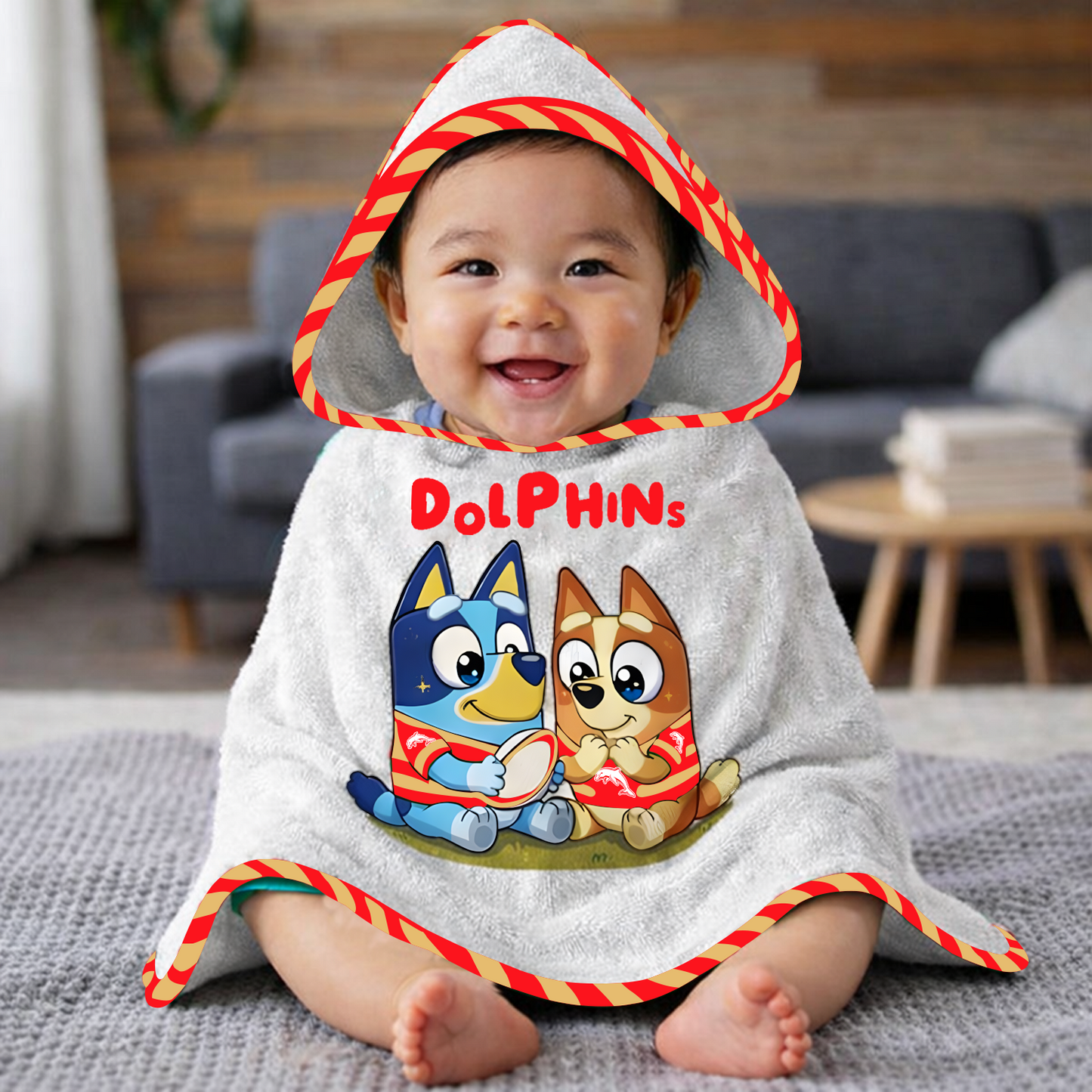 DOL x NRL Cute Baby Bath Hooded Towel NAK NHT