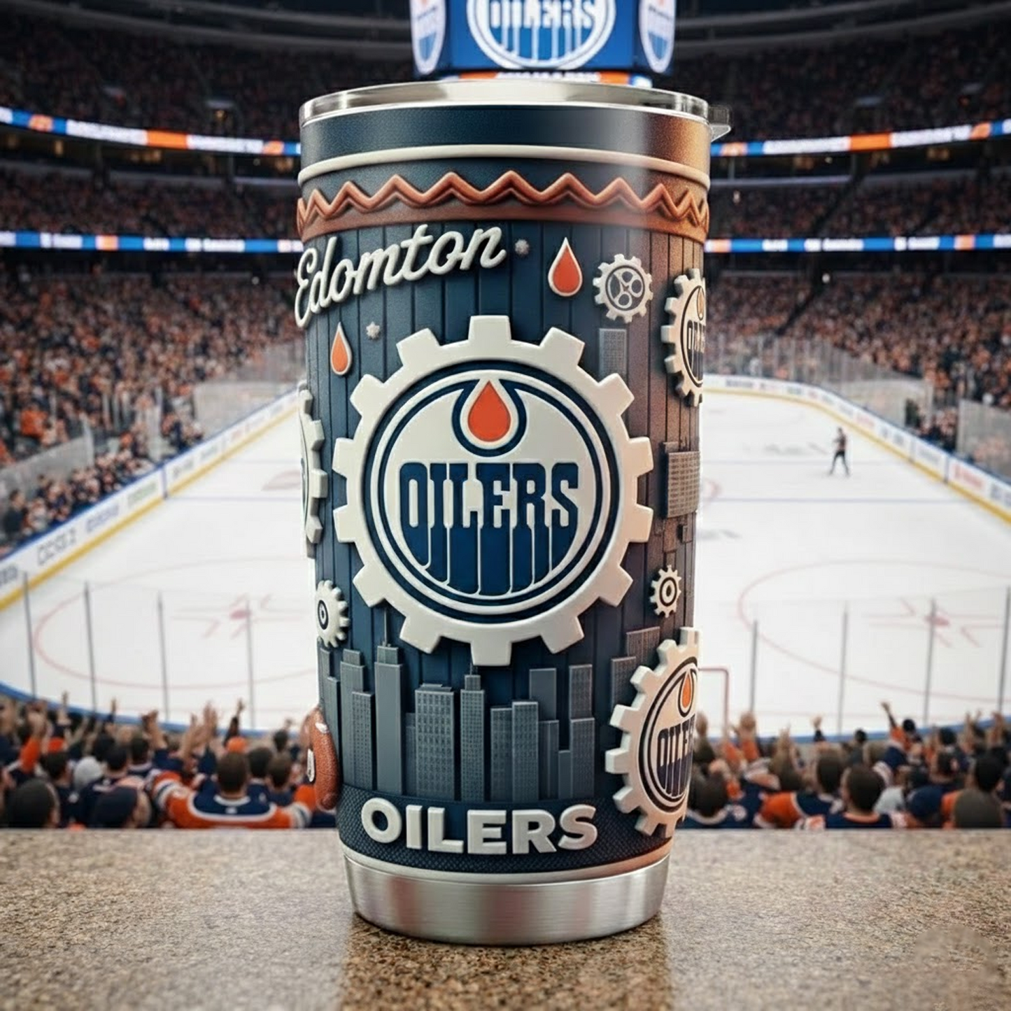EDM X NHL mascot-shaped thermal mug NAK NHT
