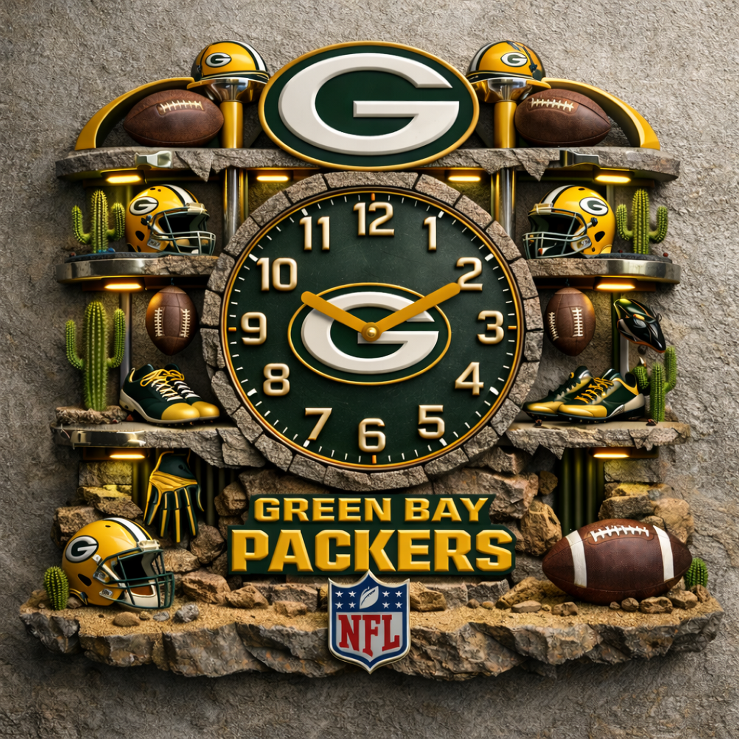 GB X NFL Master Arena Clock NAK NHT
