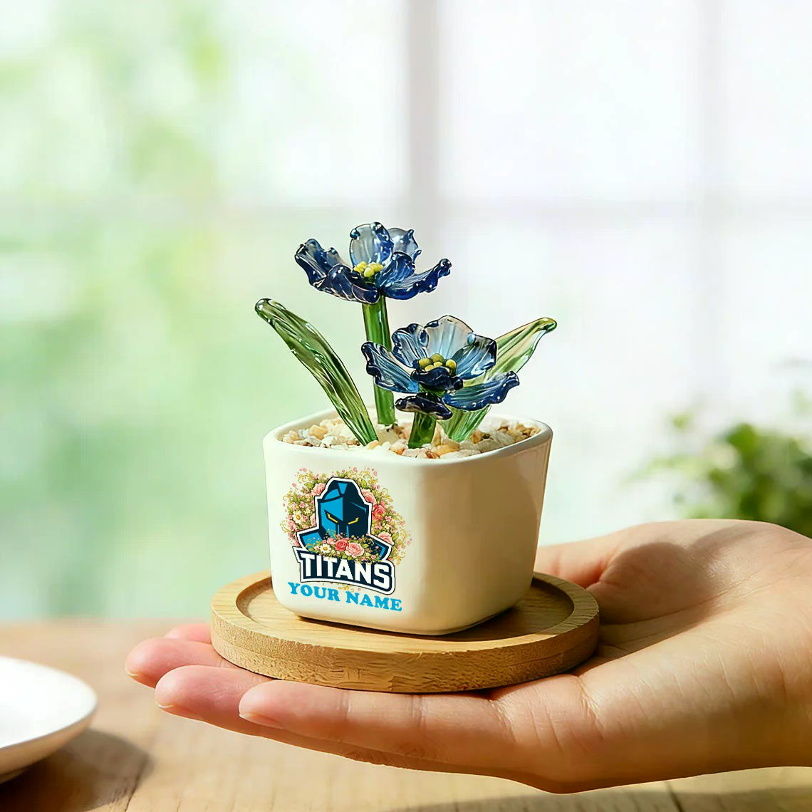GCT _NRL Custom Birth Month Glass Flower Pot Handmade Gift For Fan - Limited Edition NAK TTT