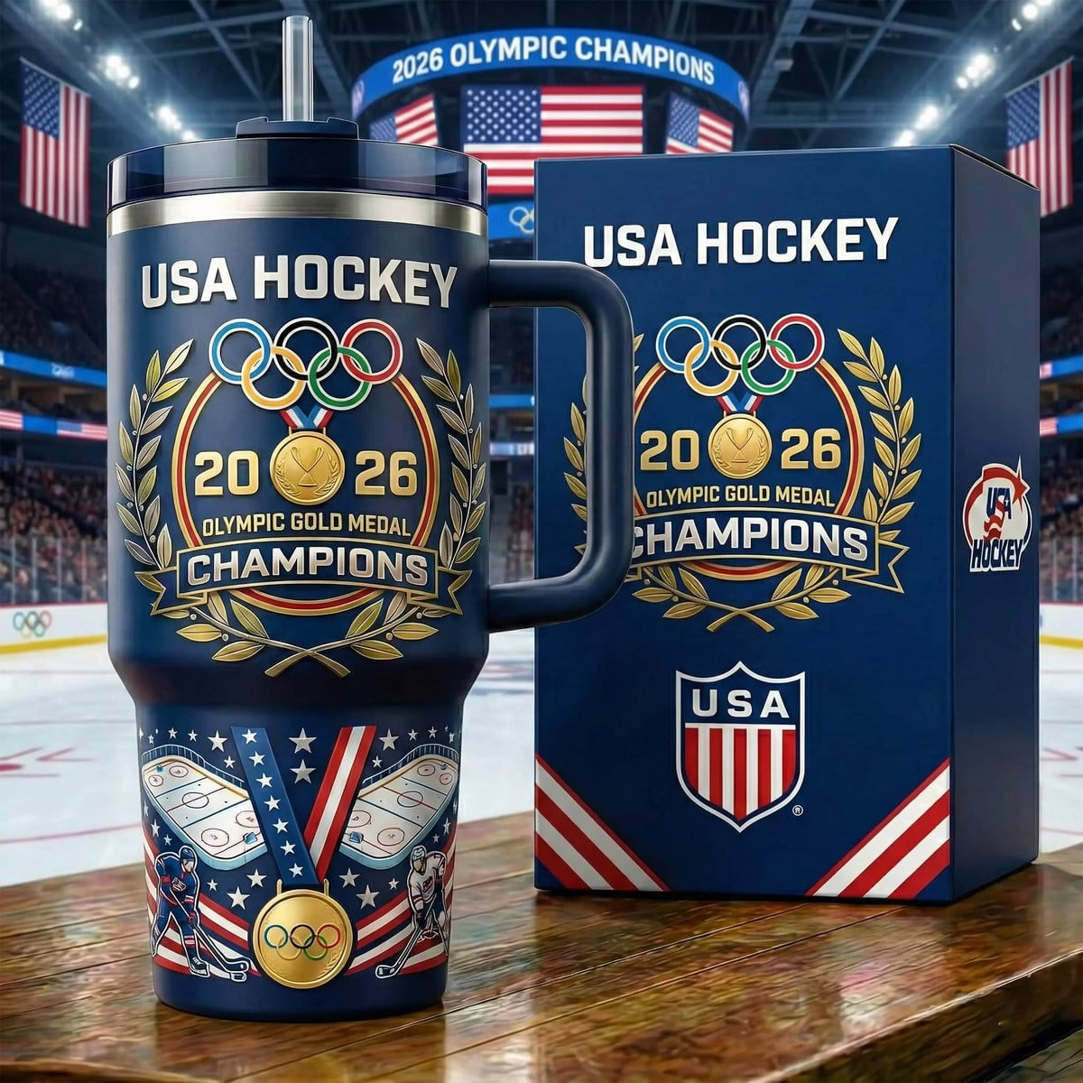 HANDLE TUMBLER USA ICE HOCKEY 2026 V2 NAK NHT