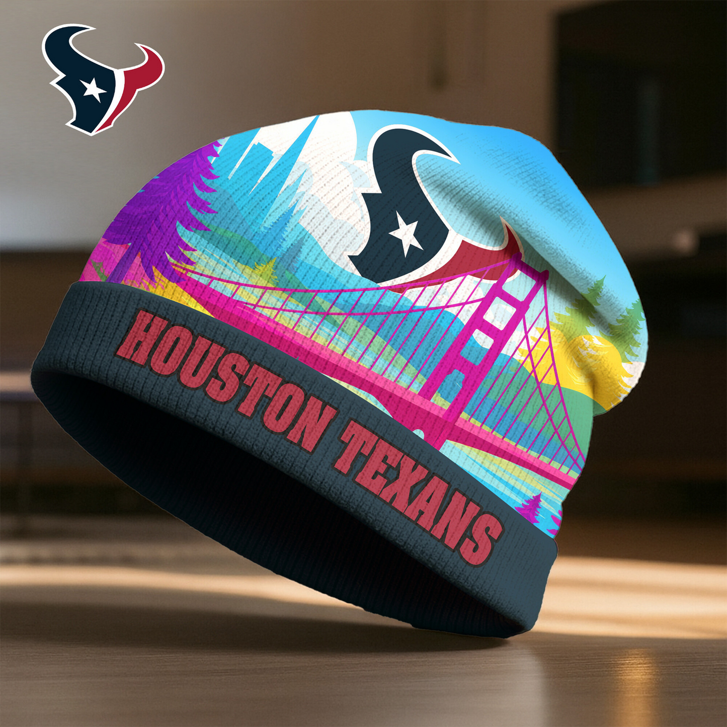 HOU X NFL Premium Super Bowl LX Beanie Hat HY NAK NHT