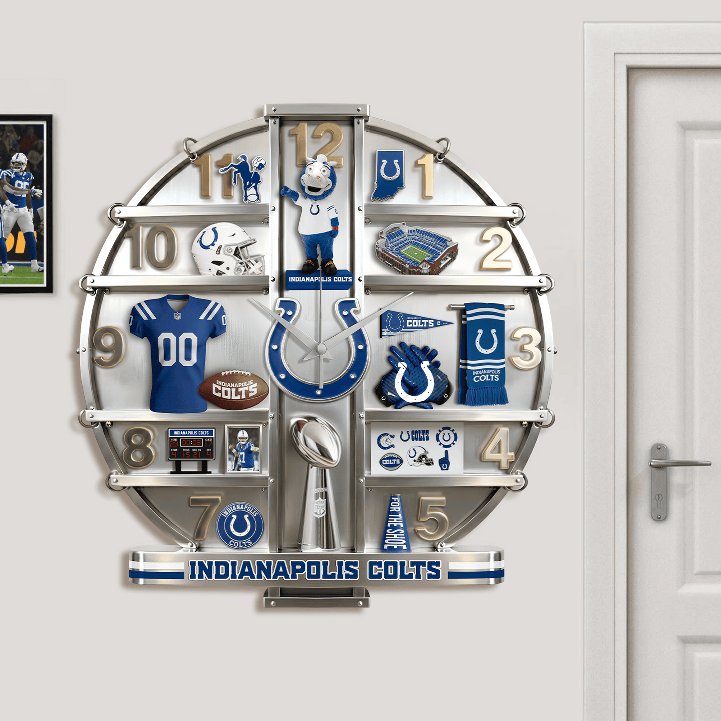 IC x NFL Home Decorative 3D Visual Effect Acrylic Wall Clock NAK CTKT