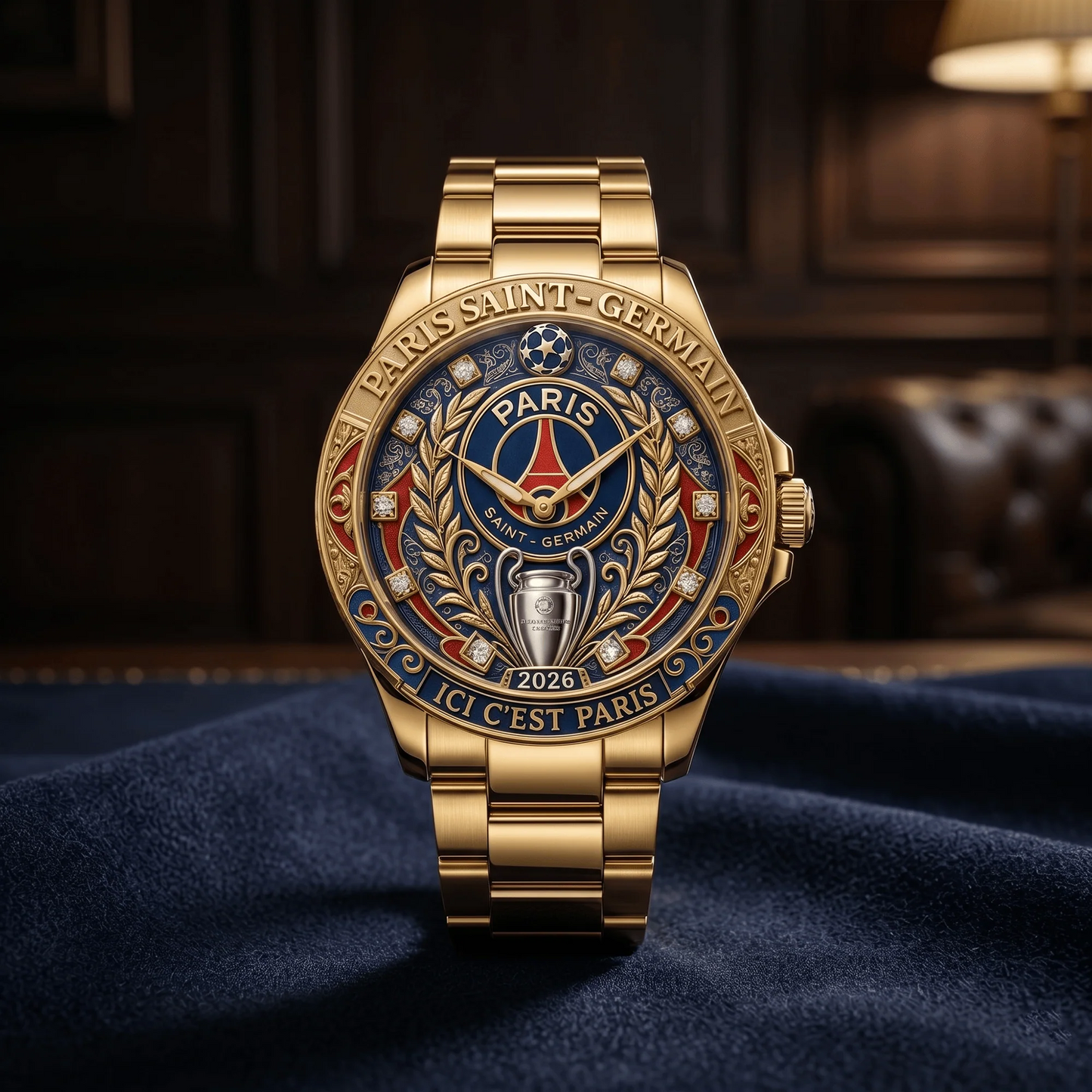PSG UEFA Champions League 2526 Premium Stainless Steel Watch DATND TANTD 310526