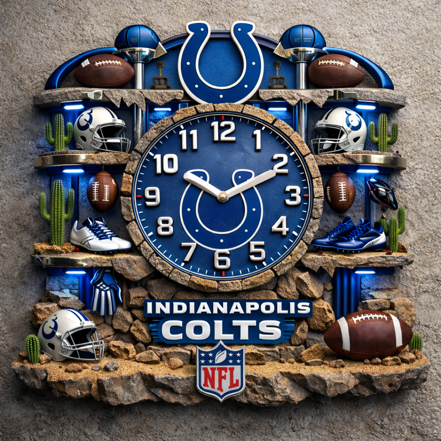 IND X NFL Master Arena Clock NAK NHT