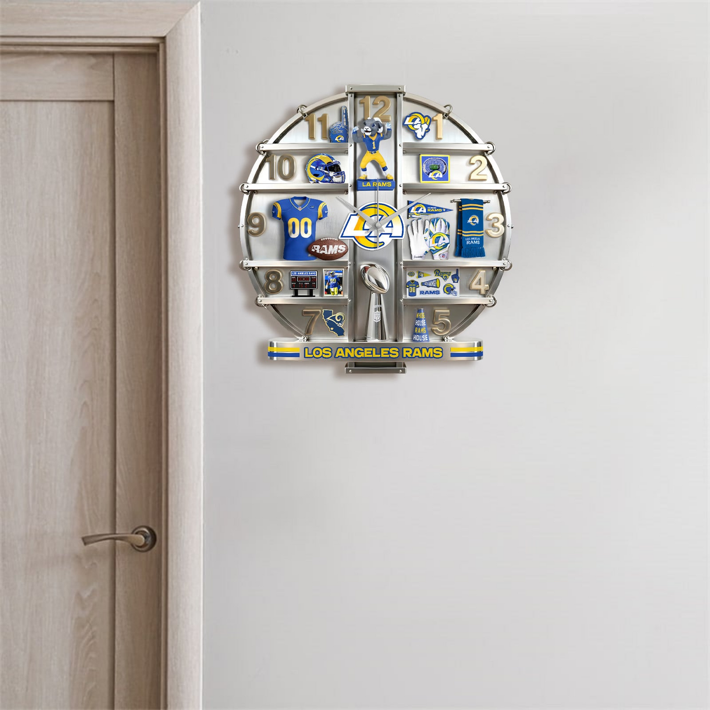 LAR x NFL Home Decorative 3D Visual Effect Acrylic Wall Clock NAK CTKT