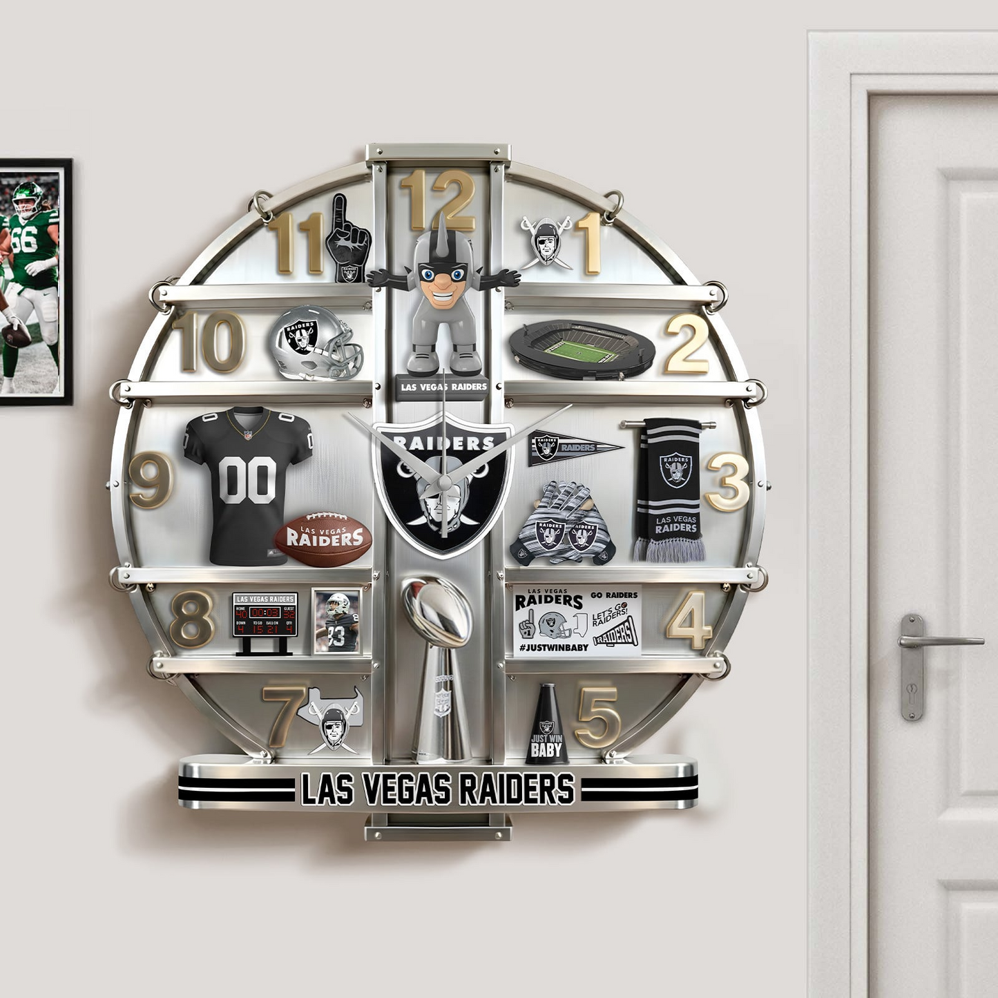 LVR x NFL Home Decorative 3D Visual Effect Acrylic Wall Clock NAK CTKT