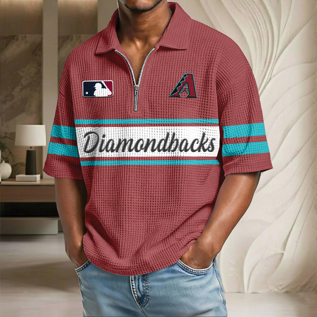 MLB x ARI Baseball Waffle Half-Zip Polo Shirt HLP HLPHUONG