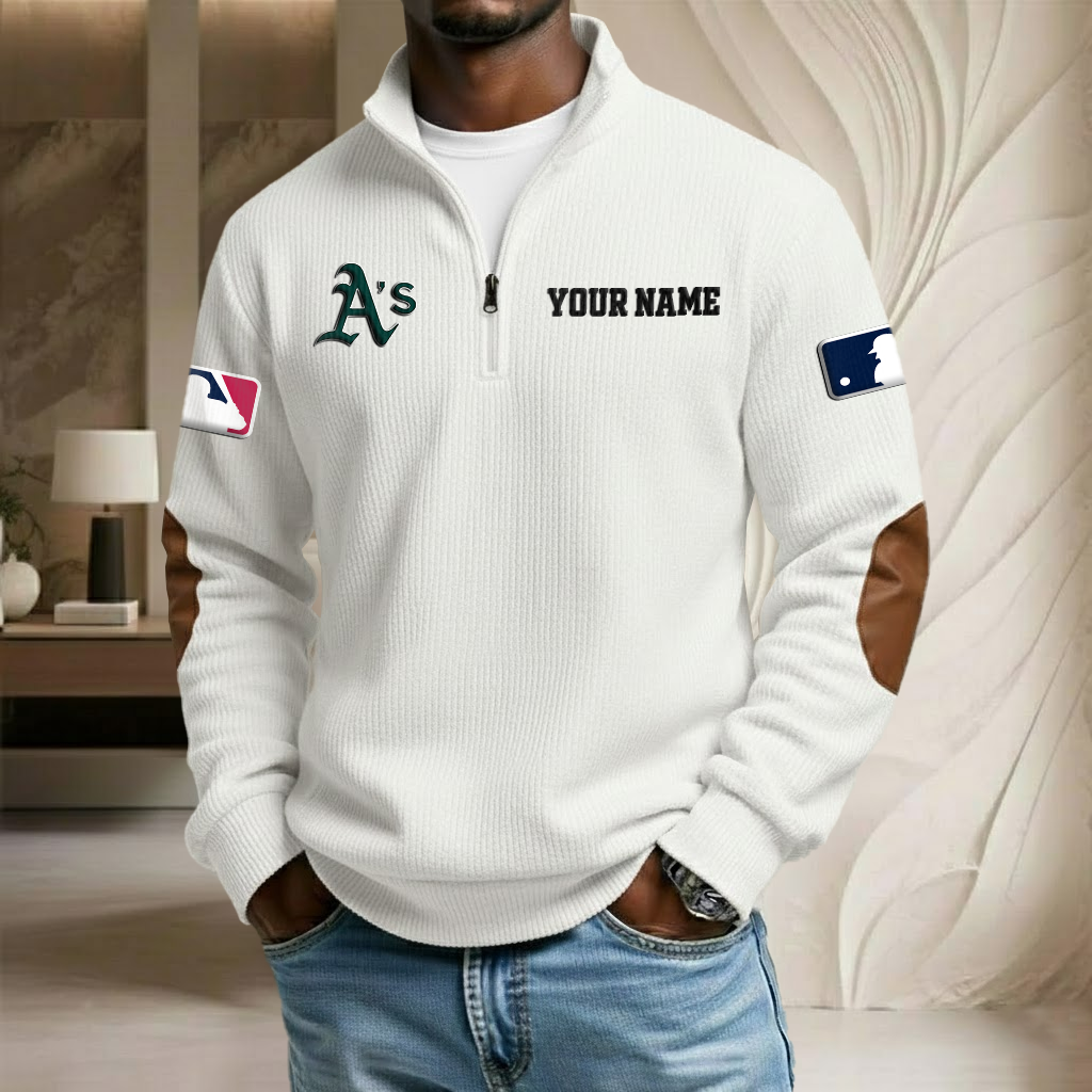 MLB x ATH Custom Name Stand Collar Half-zip Sweatshirt HLP HLPHUONG