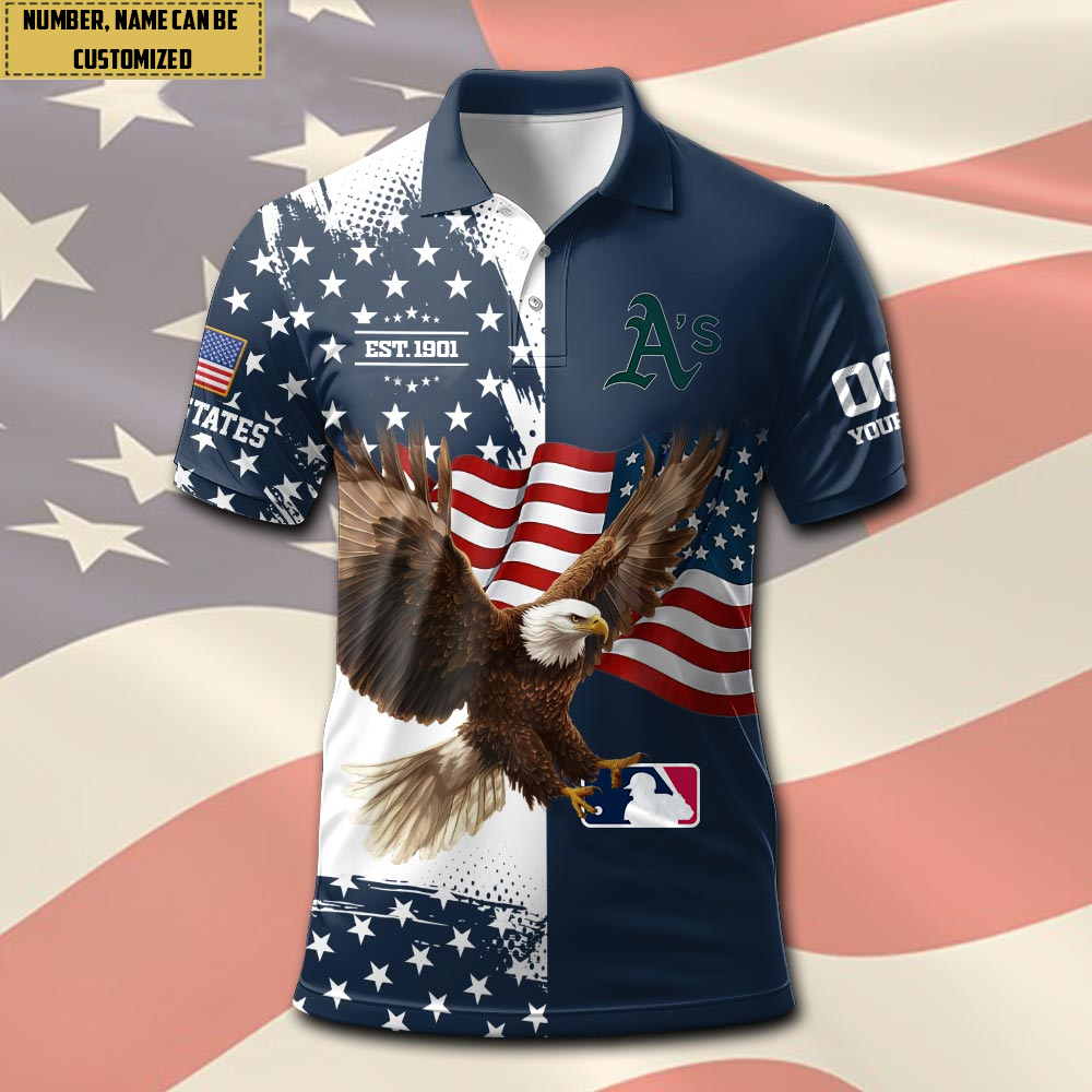 MLB x ATH Eagle EST Custom Name Number Premium Polo Shirt HLP HLPHUONG