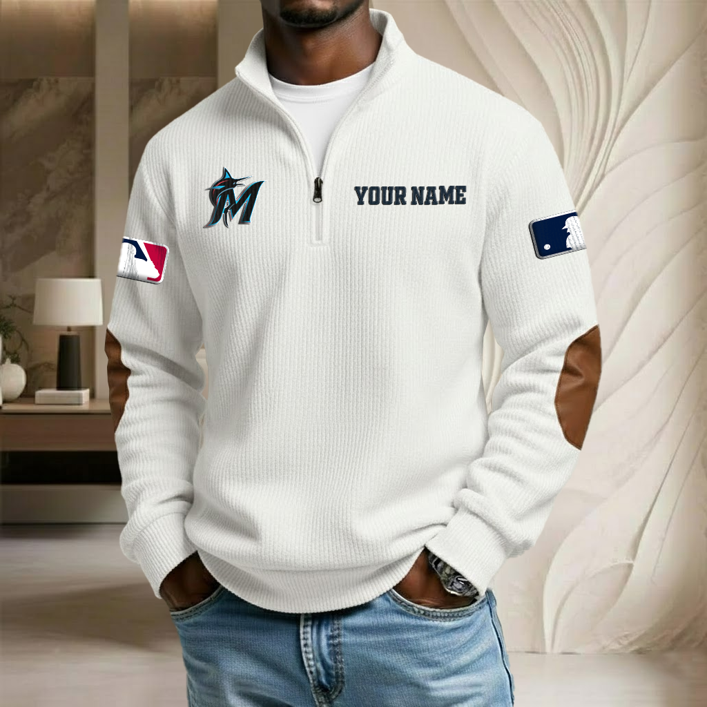 MLB x MM Custom Name Stand Collar Half-zip Sweatshirt HLP HLPHUONG