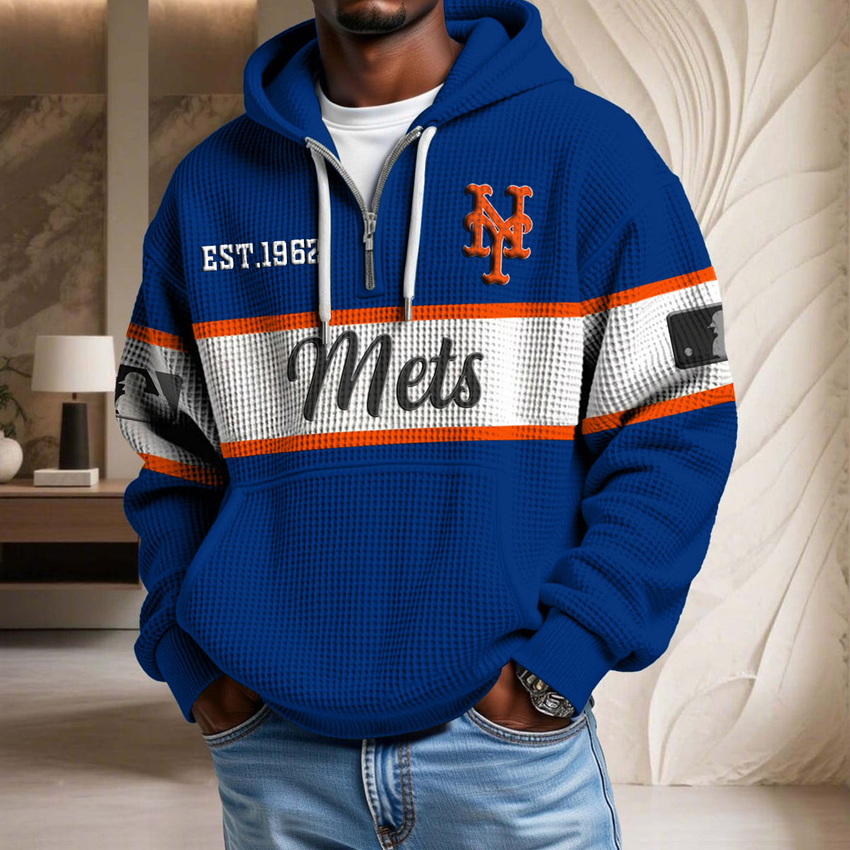 MLB x NYM EST Waffle Half Zip Hoodie HLP HLPHUONG