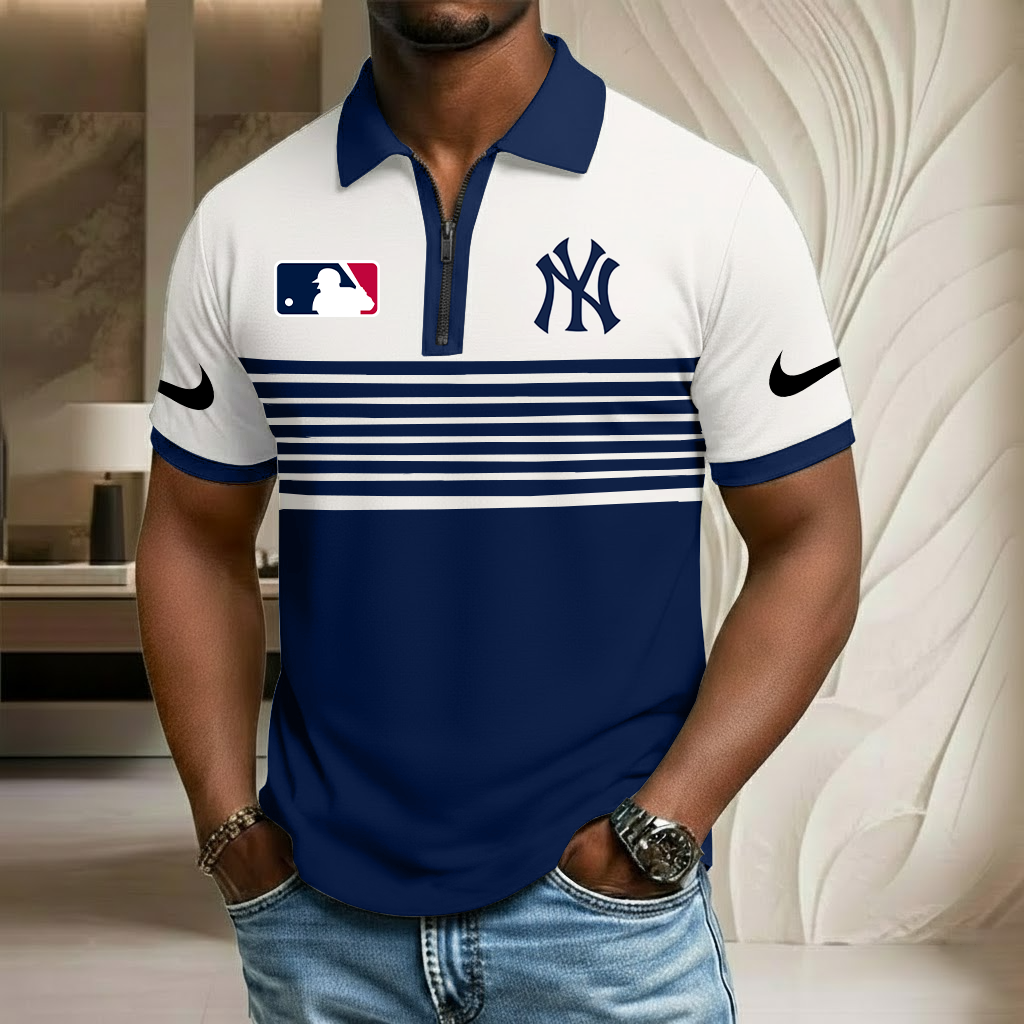 MLB x NYY Sport Zip Polo Golf Shirt HLP HLPHUONG